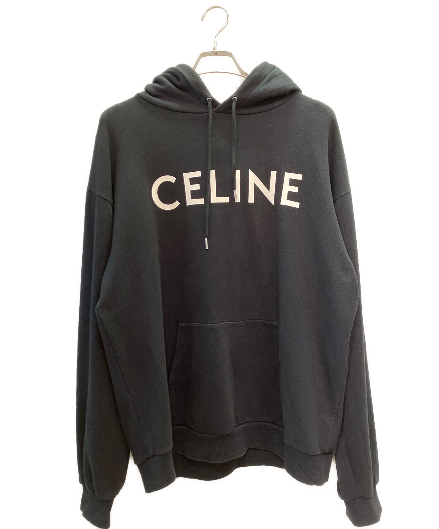 CELINE (セリーヌ) ロゴフーディー ブラック サイズ:L