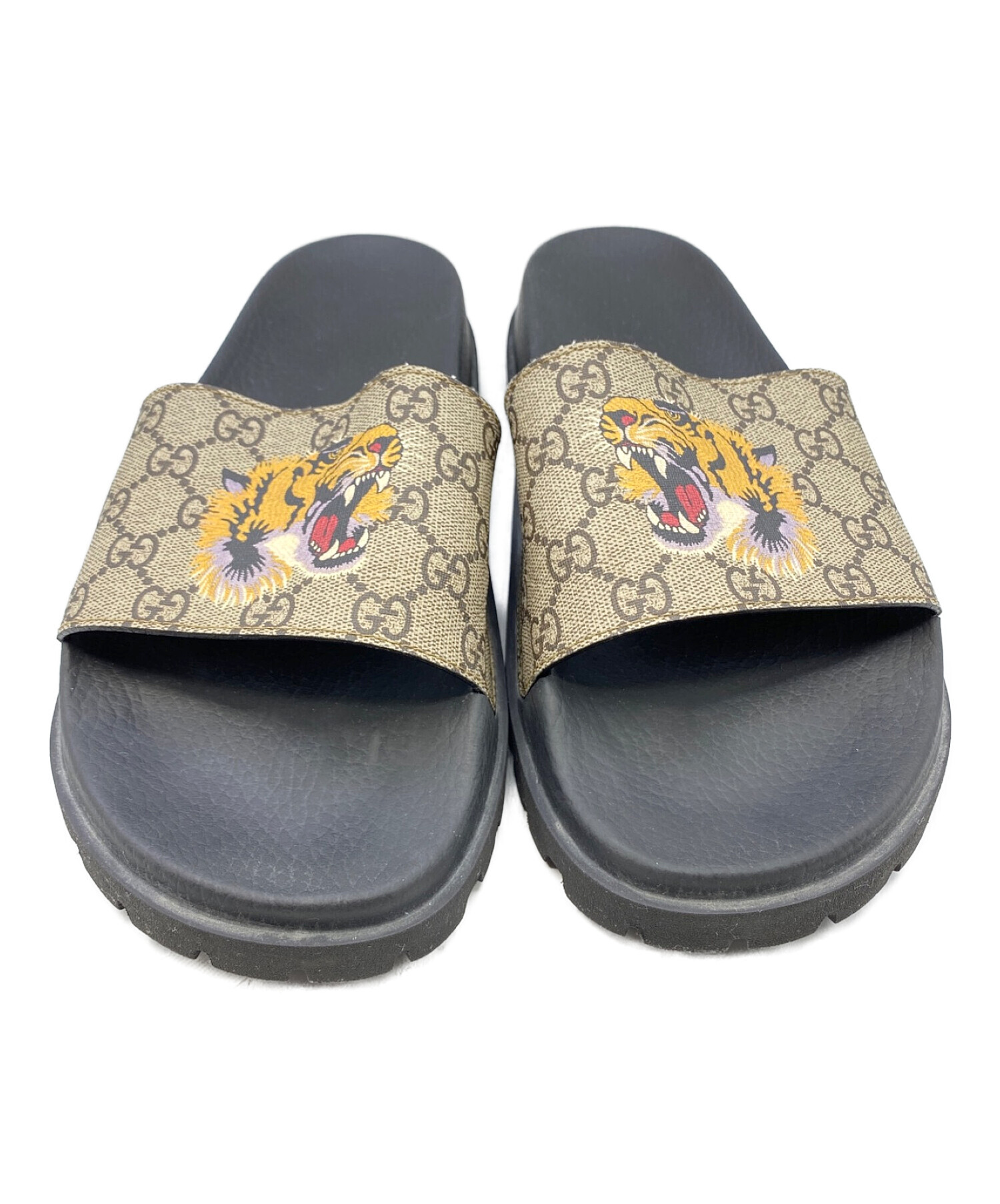 GUCCI (グッチ) GGタイガーサンダル ベージュ サイズ:SIZE 11