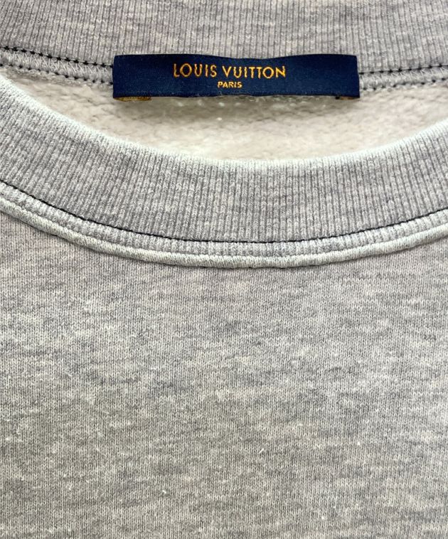 LOUIS VUITTON (ルイ ヴィトン) PEACE&LOVE LV刺繍スウェットトレーナー ライトグレー サイズ:XS