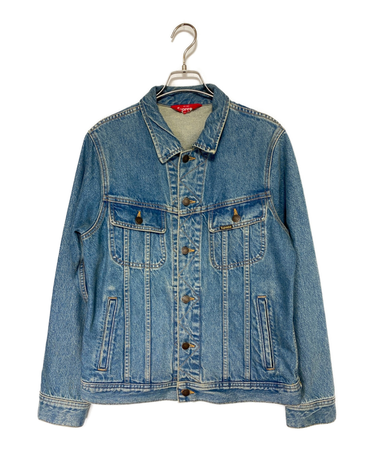 supreme 16ss denim trucker jacket s BLUEジャケット/アウター