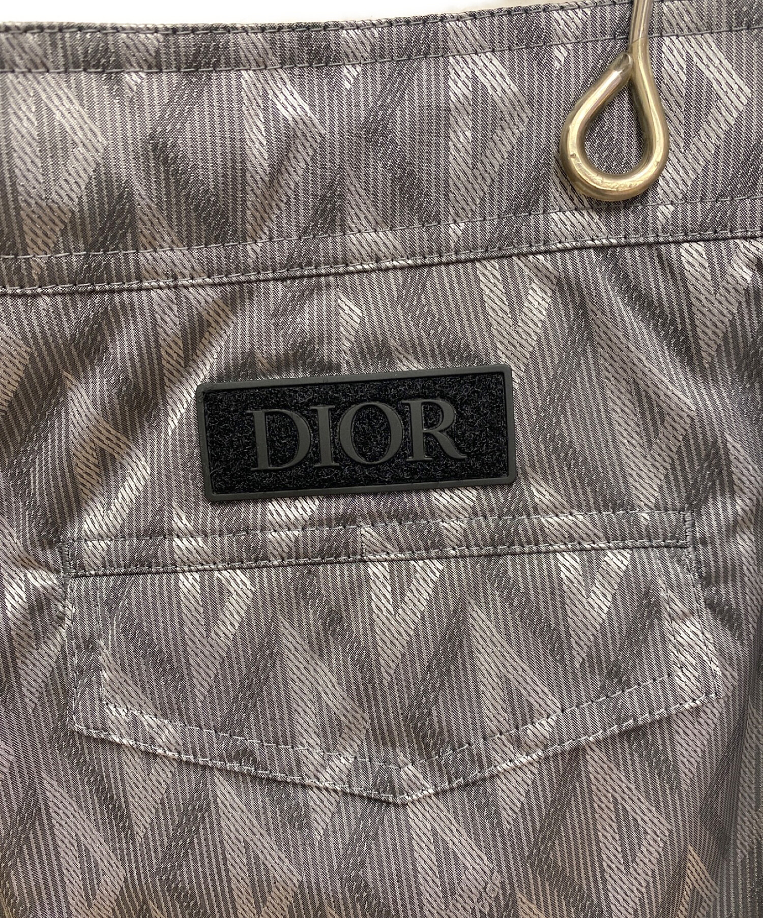 Christian Dior (クリスチャン ディオール) ナイロンメタリックハーフパンツ シルバー サイズ:44