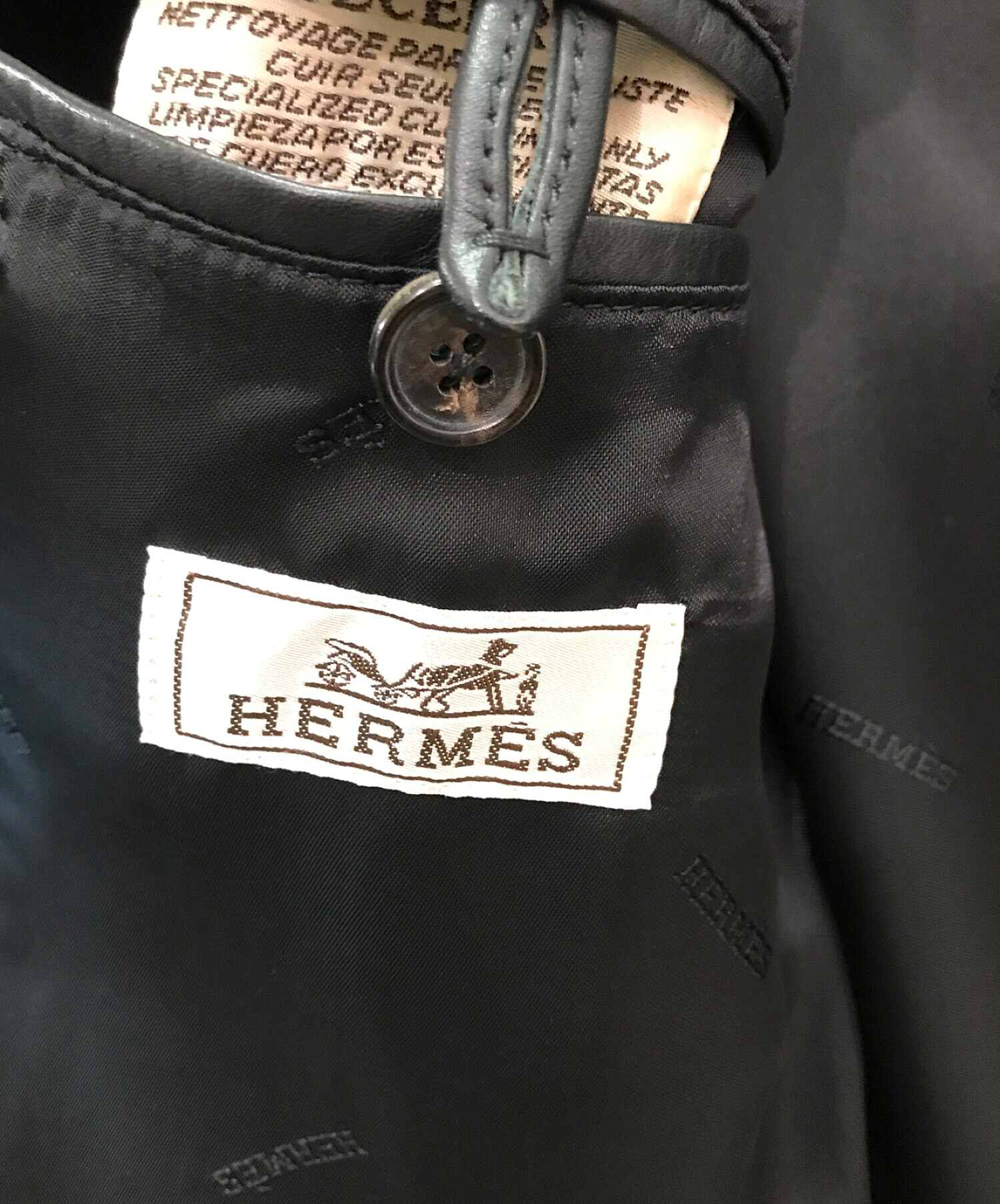 中古・古着通販】HERMES (エルメス) レザージップアップジャケット