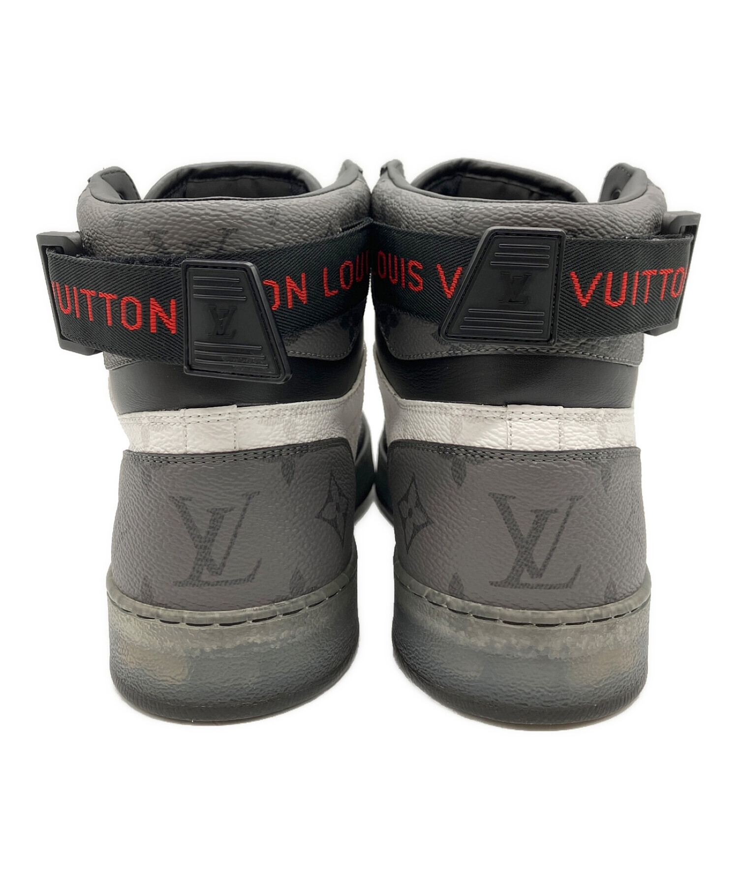 LOUIS VUITTON (ルイ ヴィトン) レザーハイカットスニーカー ブラック サイズ:6