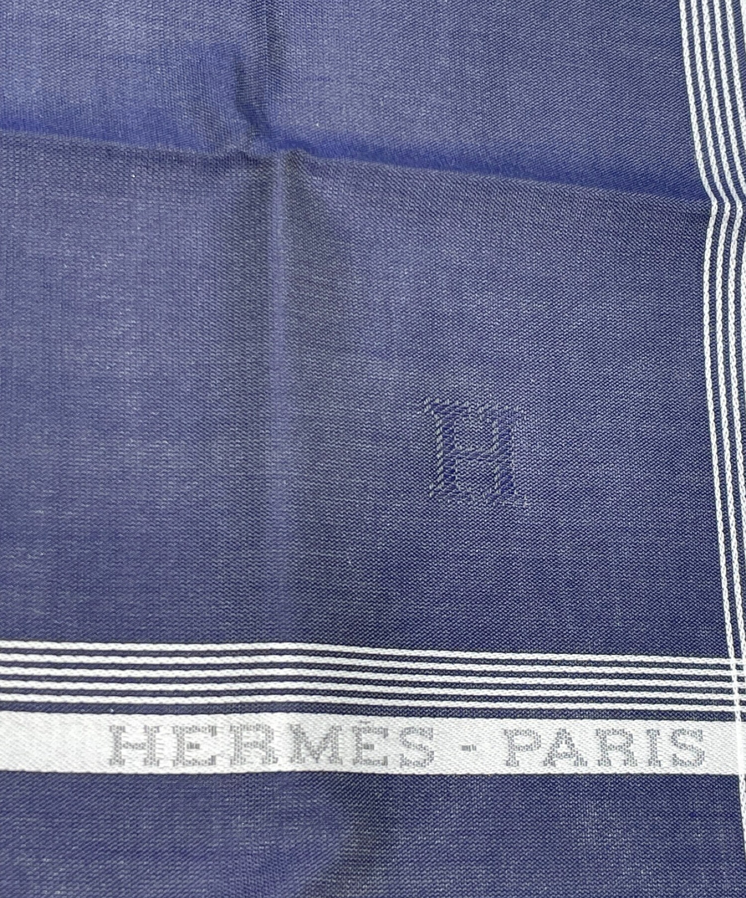 中古・古着通販】HERMES (エルメス) H刺繍ハンカチ 未使用品｜ブランド