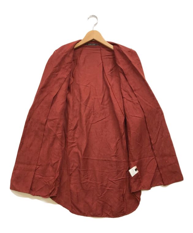 D.HYGEN (ディーハイゲン) リネン×レーヨン塩縮染半袖テーラーシャツ ブラウン サイズ:2