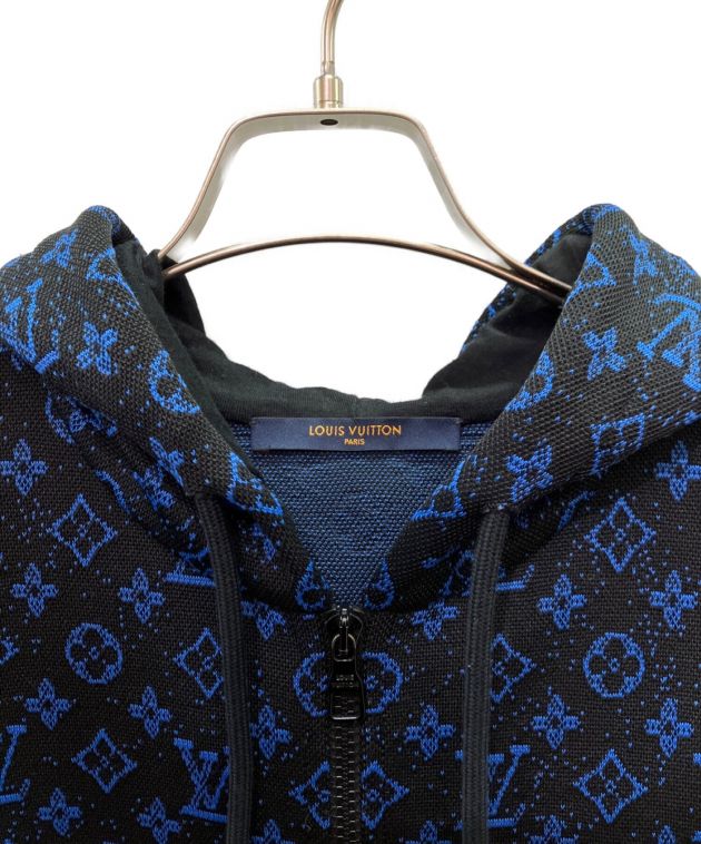 中古・古着通販】LOUIS VUITTON (ルイ ヴィトン) モノグラム ジップスルー ジャカード フーディ ブラック×ブルー サイズ:M｜ブランド・古着通販  トレファク公式【TREFAC FASHION】スマホサイト