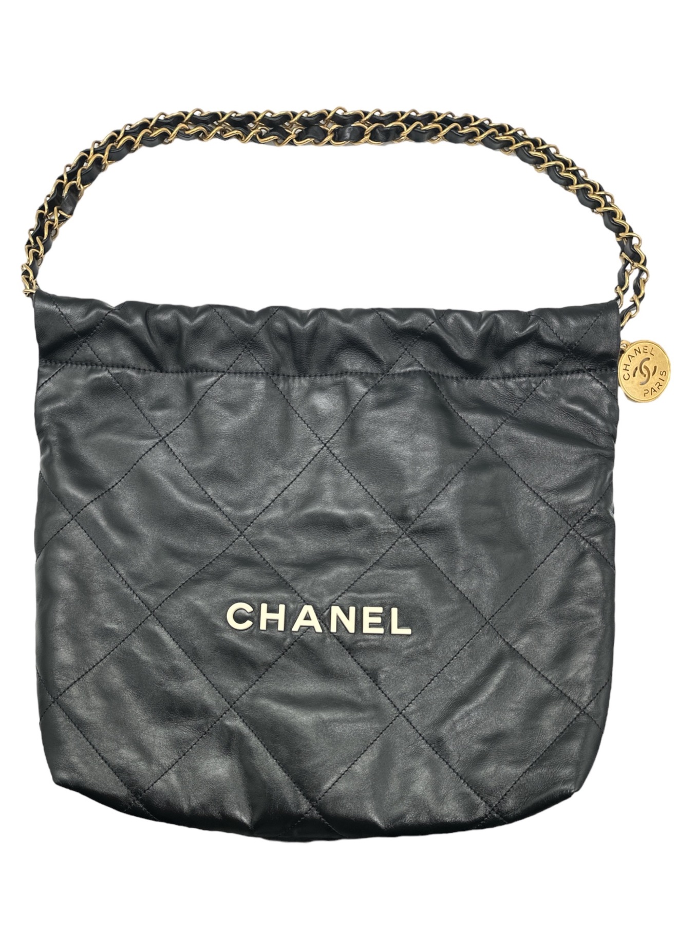 中古・古着通販】CHANEL (シャネル) シャネル22 ブラック×ゴールド