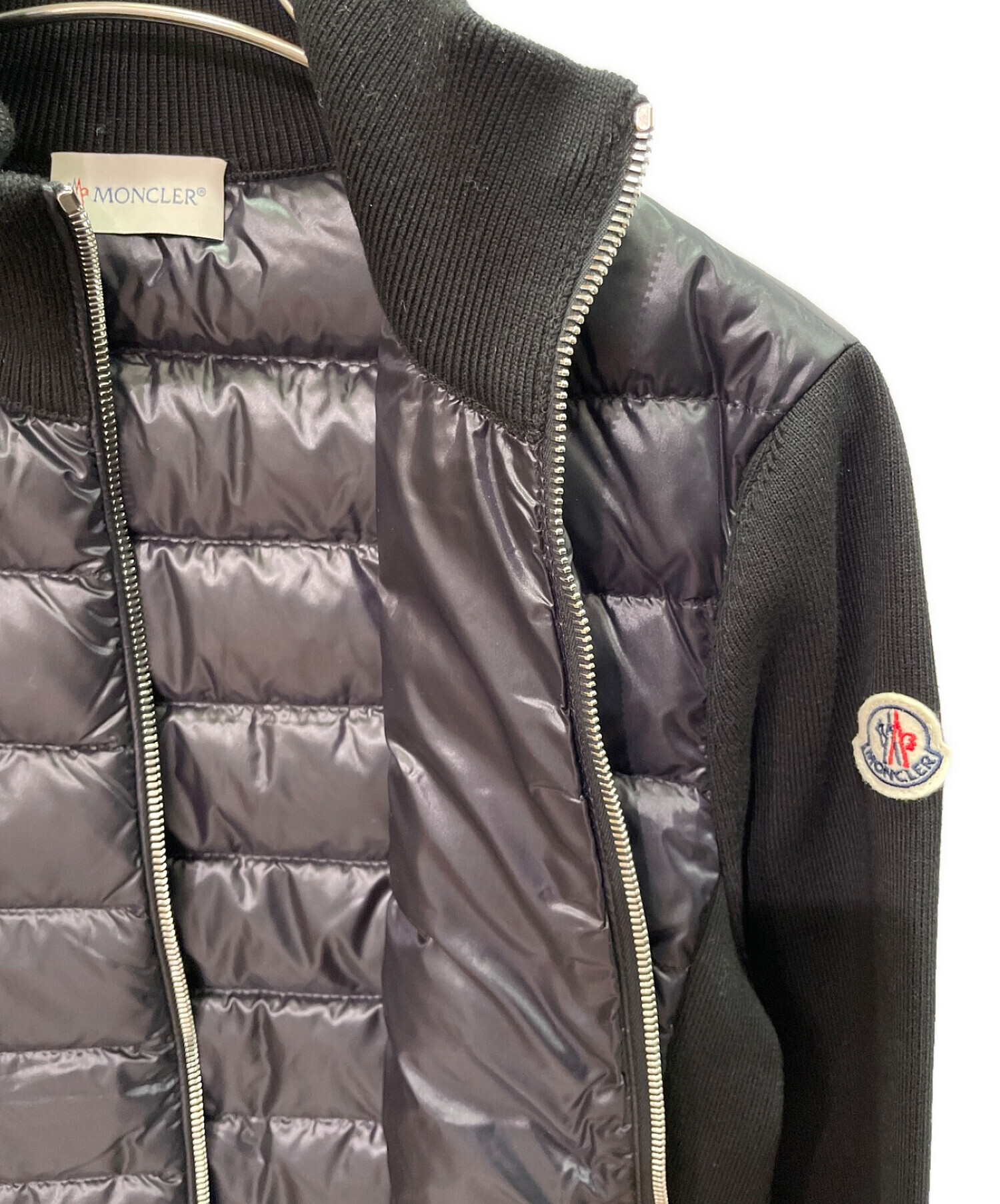 MONCLER (モンクレール) CARDIGAN/ダウン切替カーディガン ブラック サイズ:S