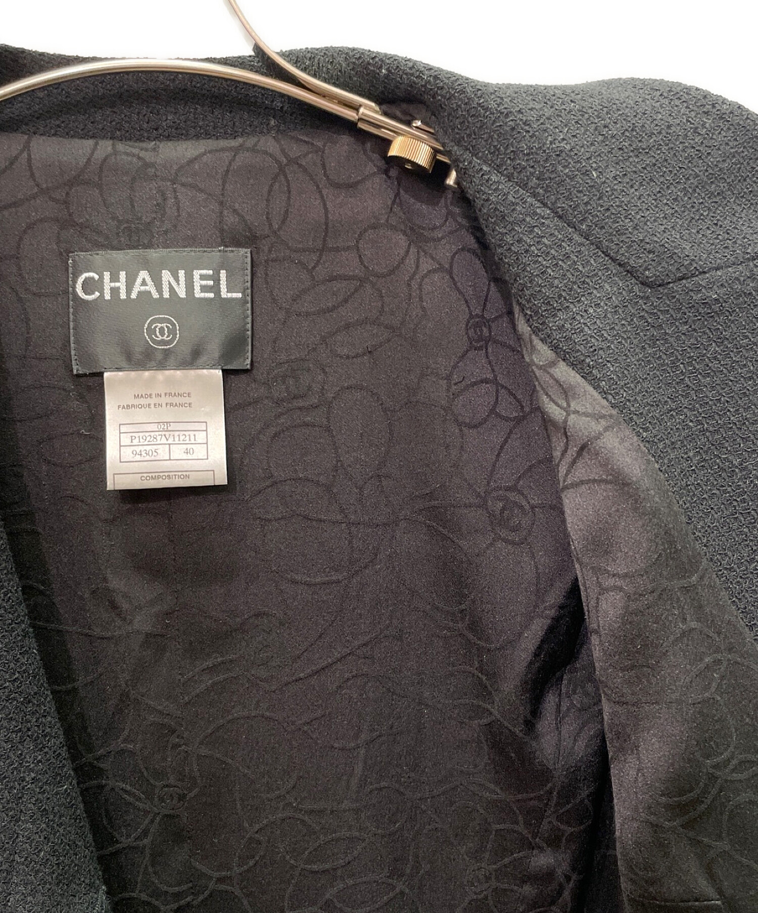 CHANEL シャネルジャケット ブラック サイズ40 - テーラードジャケット