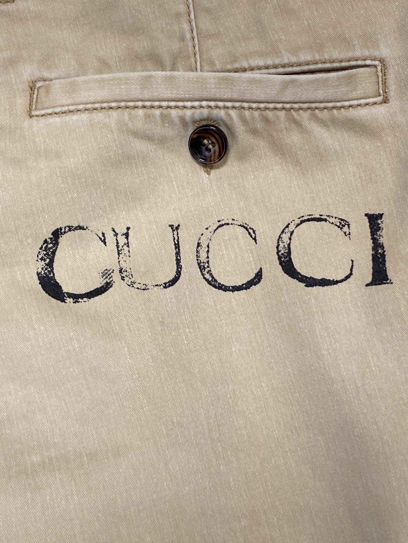 GUCCI (グッチ) バッグロゴチノトラウザー ベージュ サイズ:SIZE 81cm (W32)