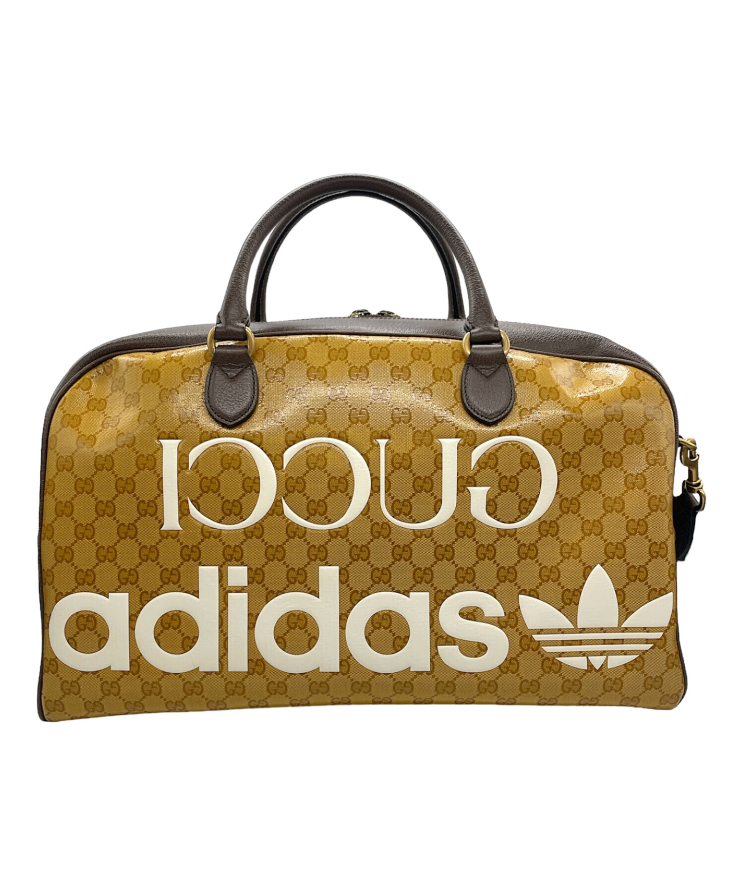 GUCCI (グッチ) adidas Originals (アディダスオリジナル) Large Duffle Bag ベージュ×ブラウン サイズ:-