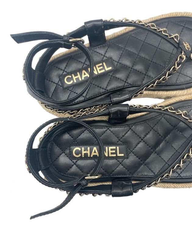 中古・古着通販】CHANEL (シャネル) チェーン サンダル ブラック