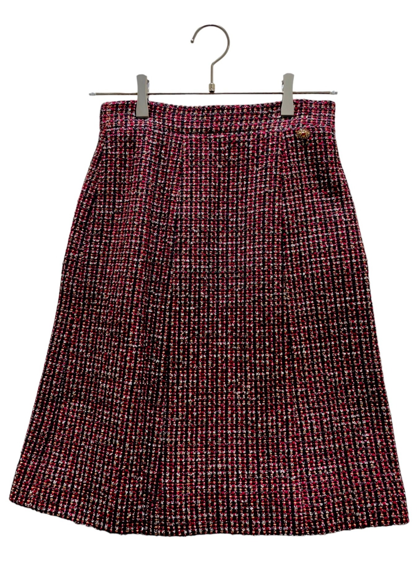 CHANEL (シャネル) Tweed skirt レッド×ブラック サイズ:36