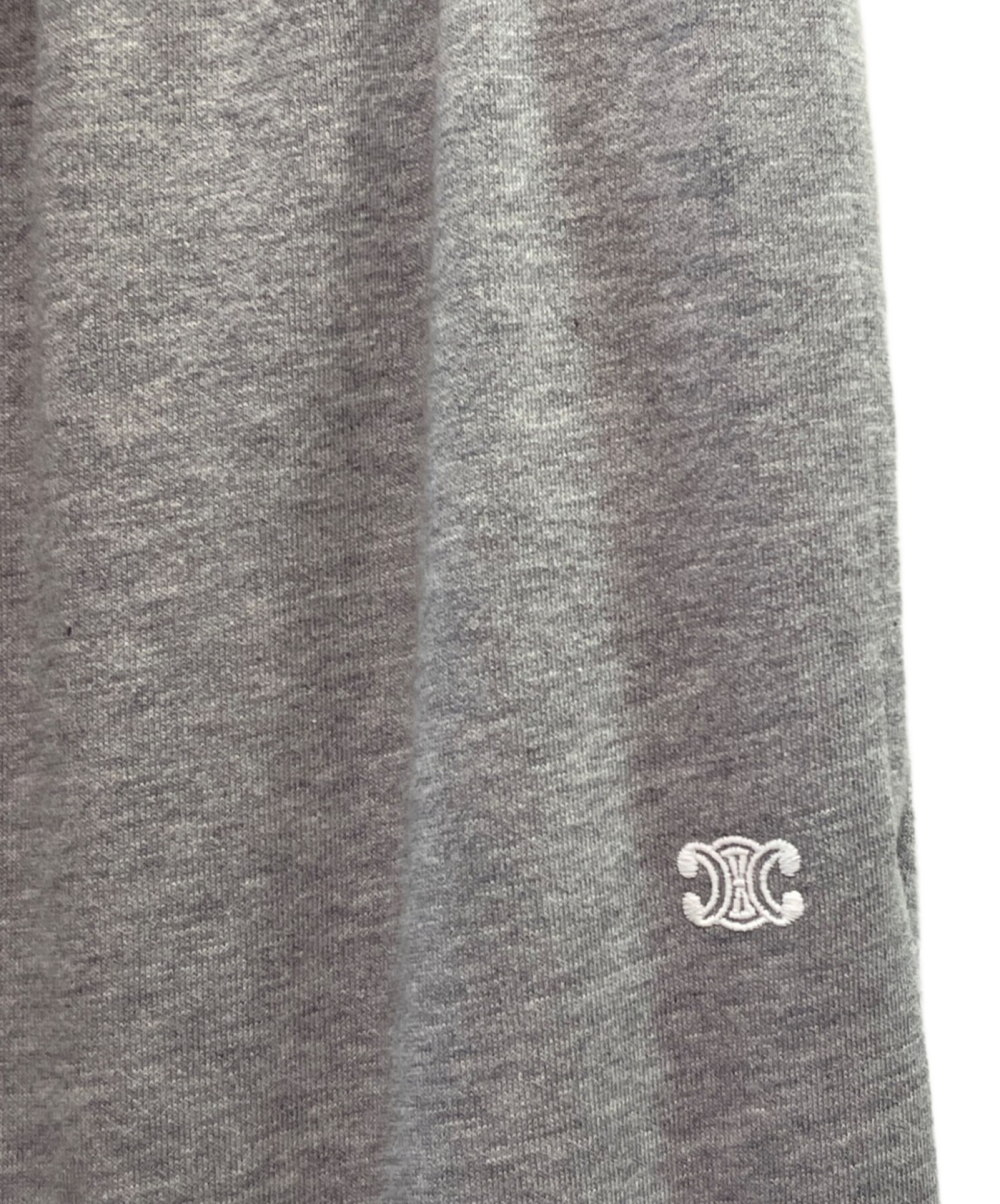 CELINE (セリーヌ) ロゴ刺繍 スウェットパンツ ライトグレー サイズ:XL