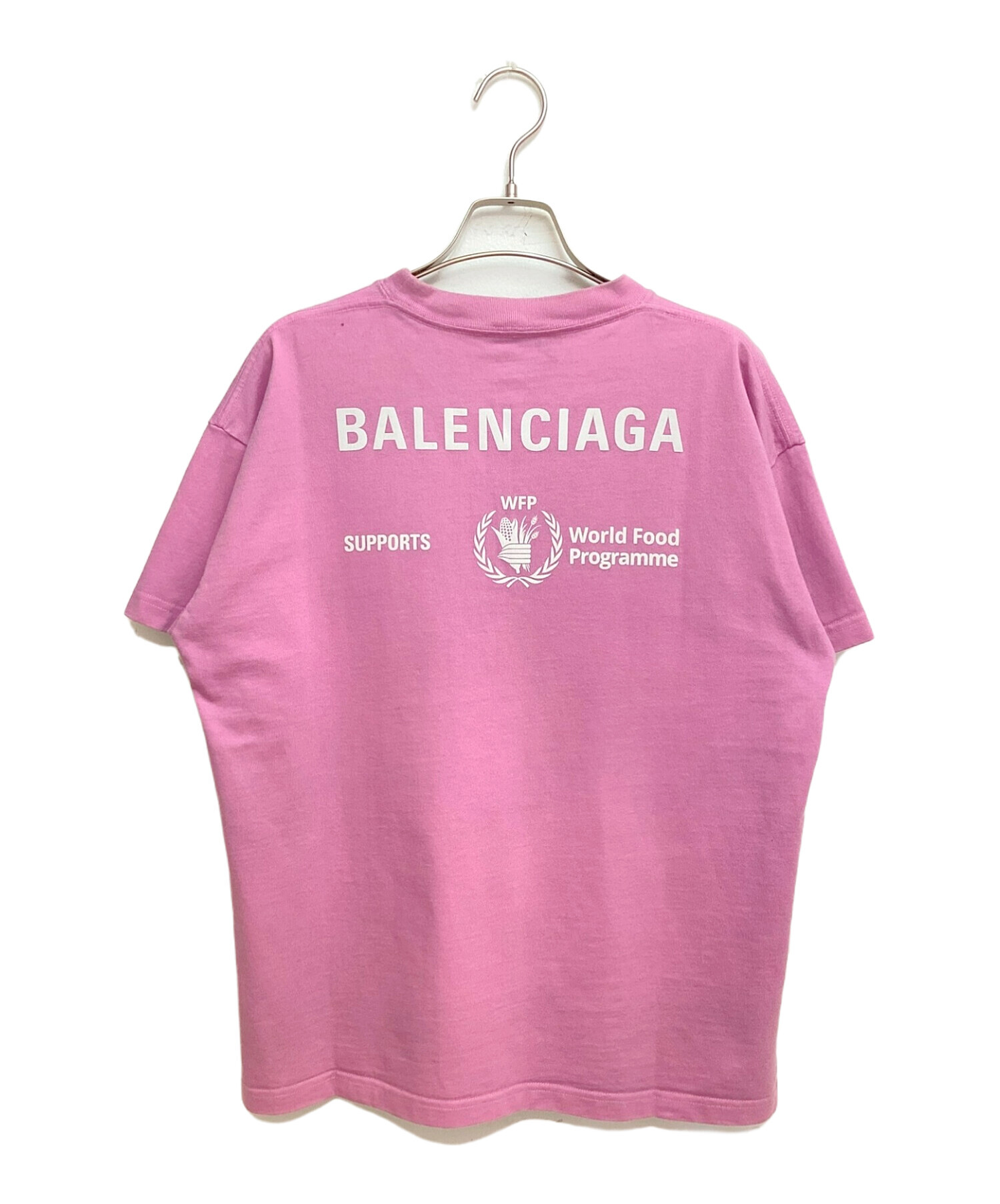 BALENCIAGA (バレンシアガ) WFPロゴ半袖カットソー ピンク サイズ:M