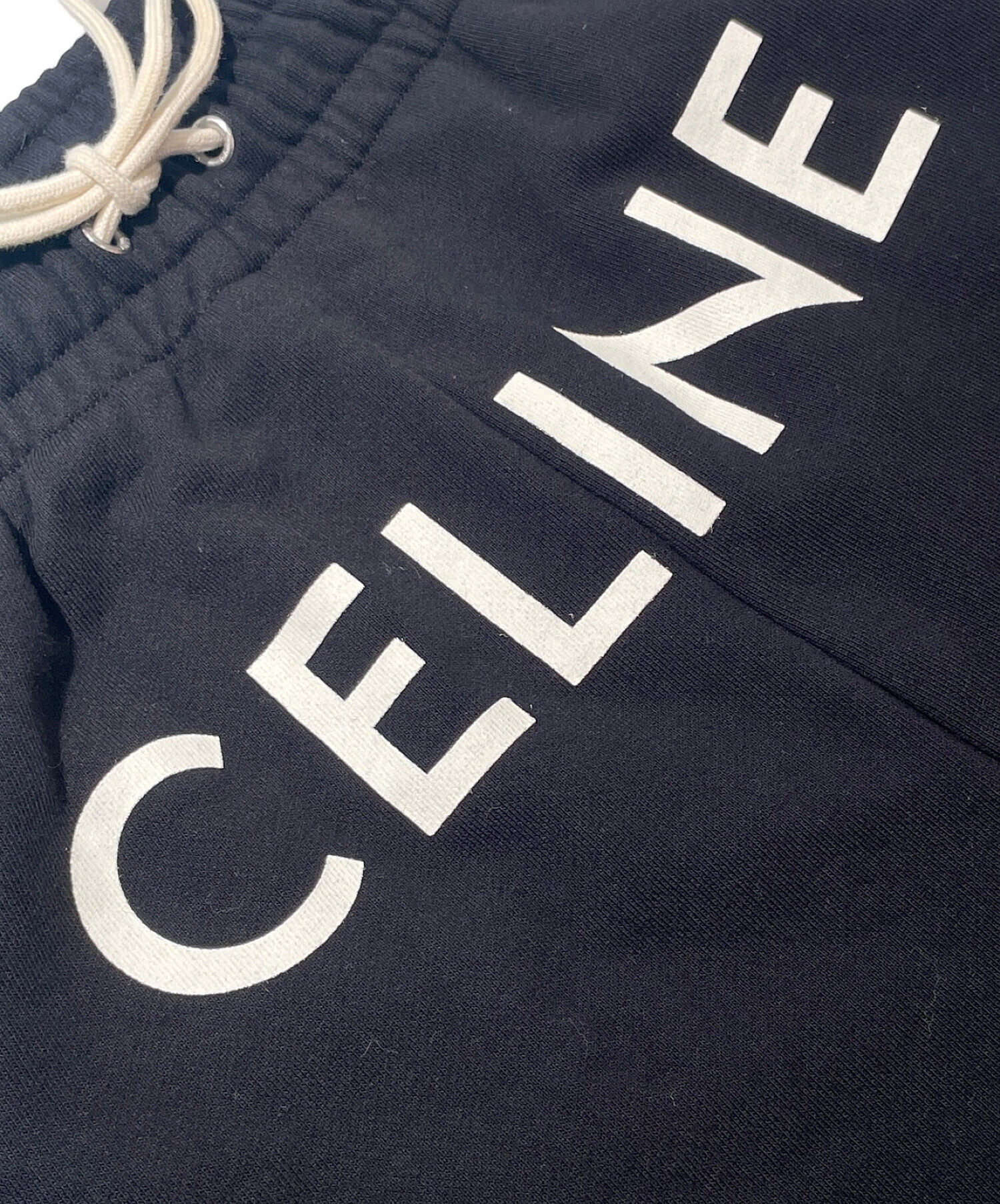 CELINE (セリーヌ) CELINE ロゴスウェット ジョガー パンツ ブラック サイズ:L