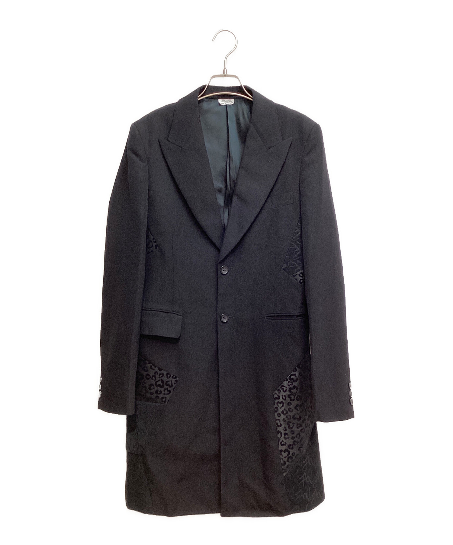 中古・古着通販】COMME des GARCONS HOMME PLUS (コムデギャルソンオムプリュス) 総柄切り替えチェスターコート ブラック  サイズ:S｜ブランド・古着通販 トレファク公式【TREFAC FASHION】スマホサイト