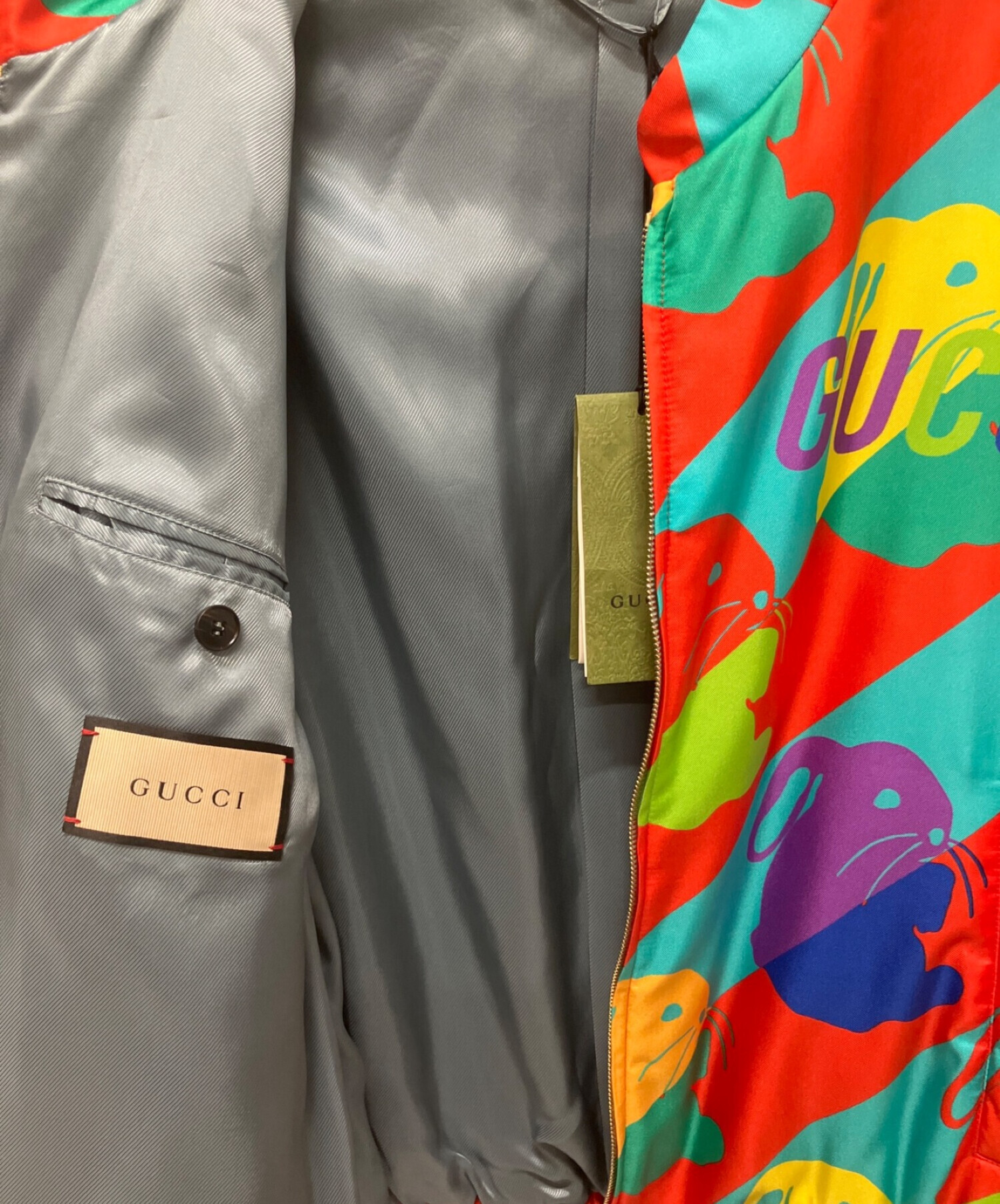 中古・古着通販】GUCCI (グッチ) バニープリント シルクジップジャケット マルチカラー サイズ:44｜ブランド・古着通販  トレファク公式【TREFAC FASHION】スマホサイト