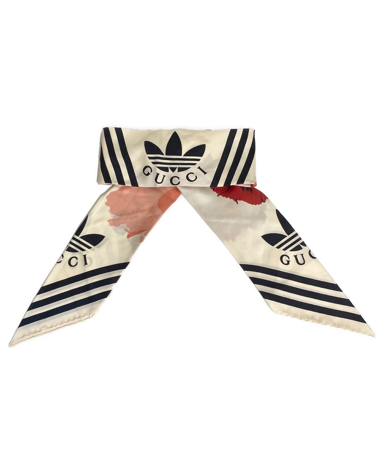 adidas (アディダス) GUCCI (グッチ) Adidas Logo Hair Band (アディダスロゴヘアバンド) ベージュ×ピンク  サイズ:M 未使用品