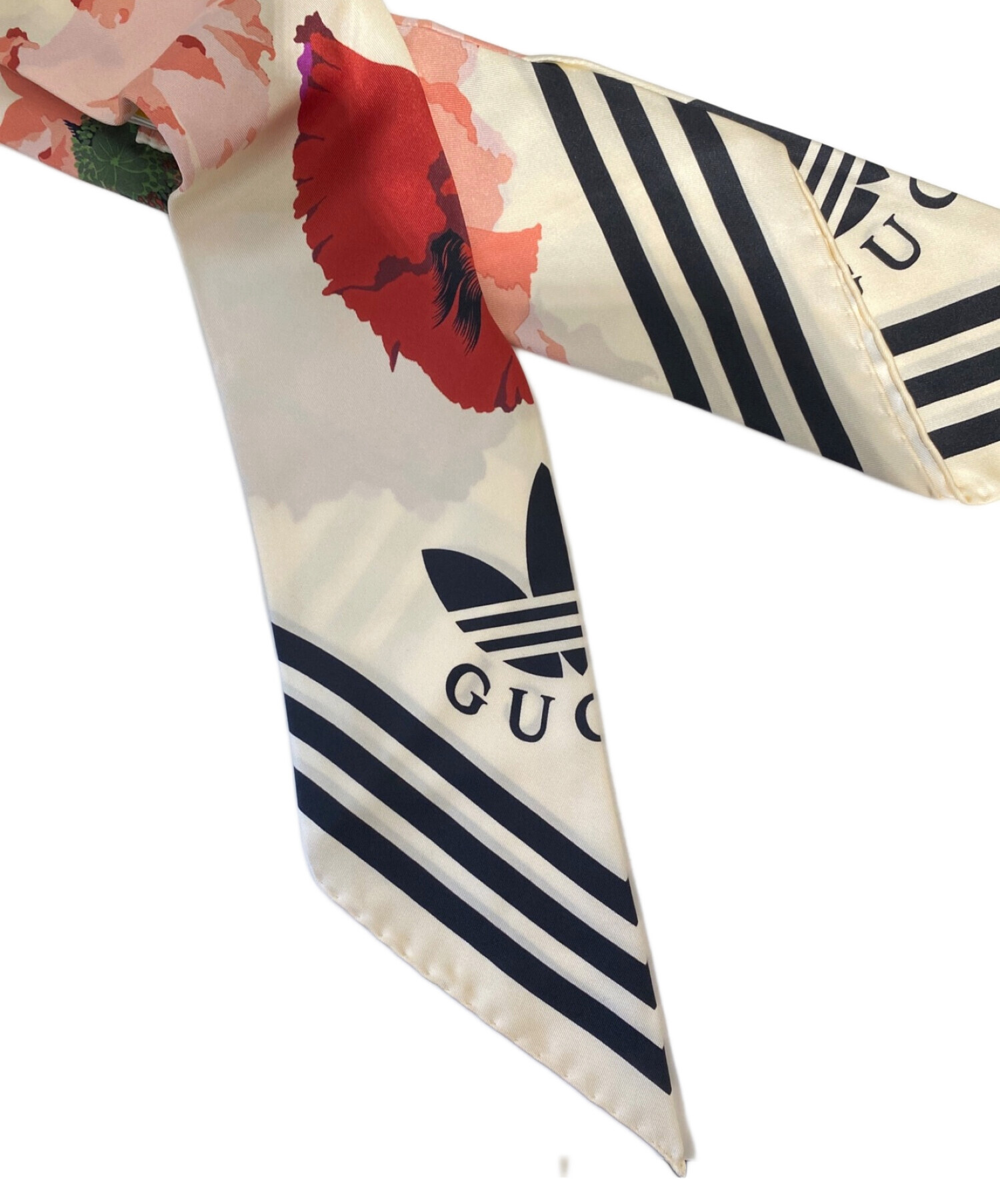 adidas (アディダス) GUCCI (グッチ) Adidas Logo Hair Band (アディダスロゴヘアバンド) ベージュ×ピンク  サイズ:M 未使用品