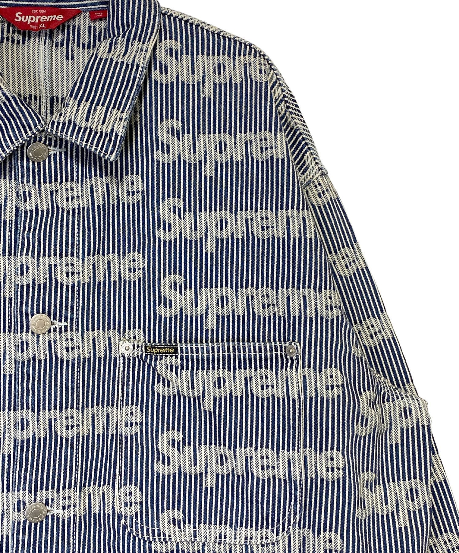 中古・古着通販】SUPREME (シュプリーム) Denim Chore Trucker Jacket ライトグレー サイズ:XL｜ブランド・古着通販  トレファク公式【TREFAC FASHION】スマホサイト