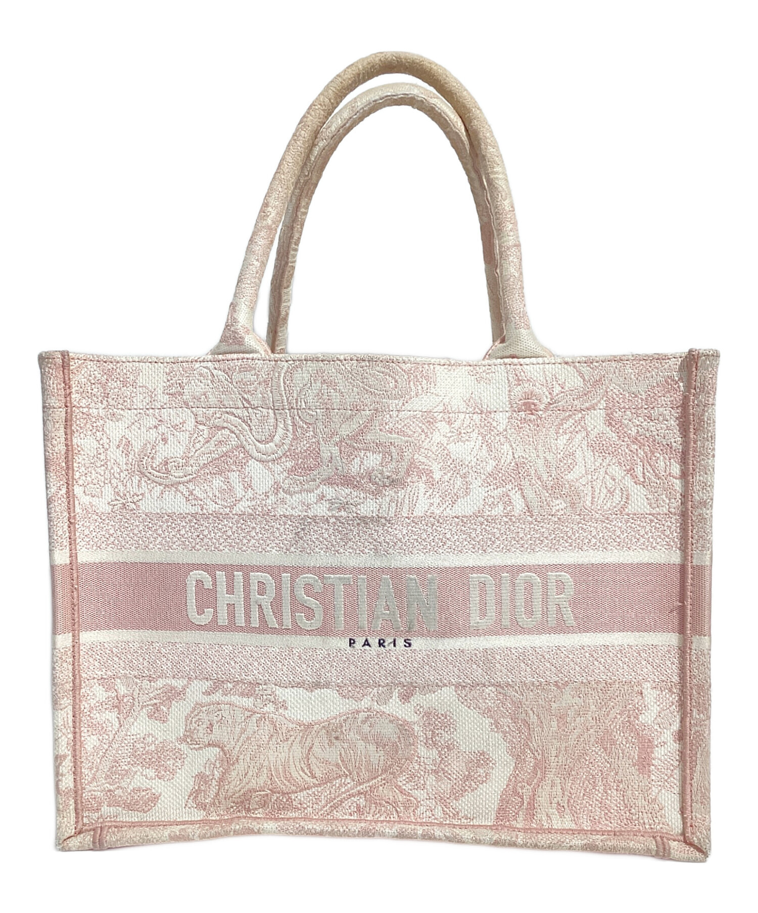 Christian Dior (クリスチャン ディオール) トワル ドゥ ジュイ エンブロイダリーブックトート ピンク サイズ:ミディアム