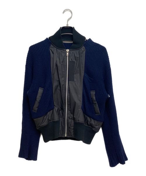 中古・古着通販】sacai (サカイ) Knit docking jacket（ニットドッキングジャケット） ネイビー サイズ:1｜ブランド・古着通販  トレファク公式【TREFAC FASHION】スマホサイト