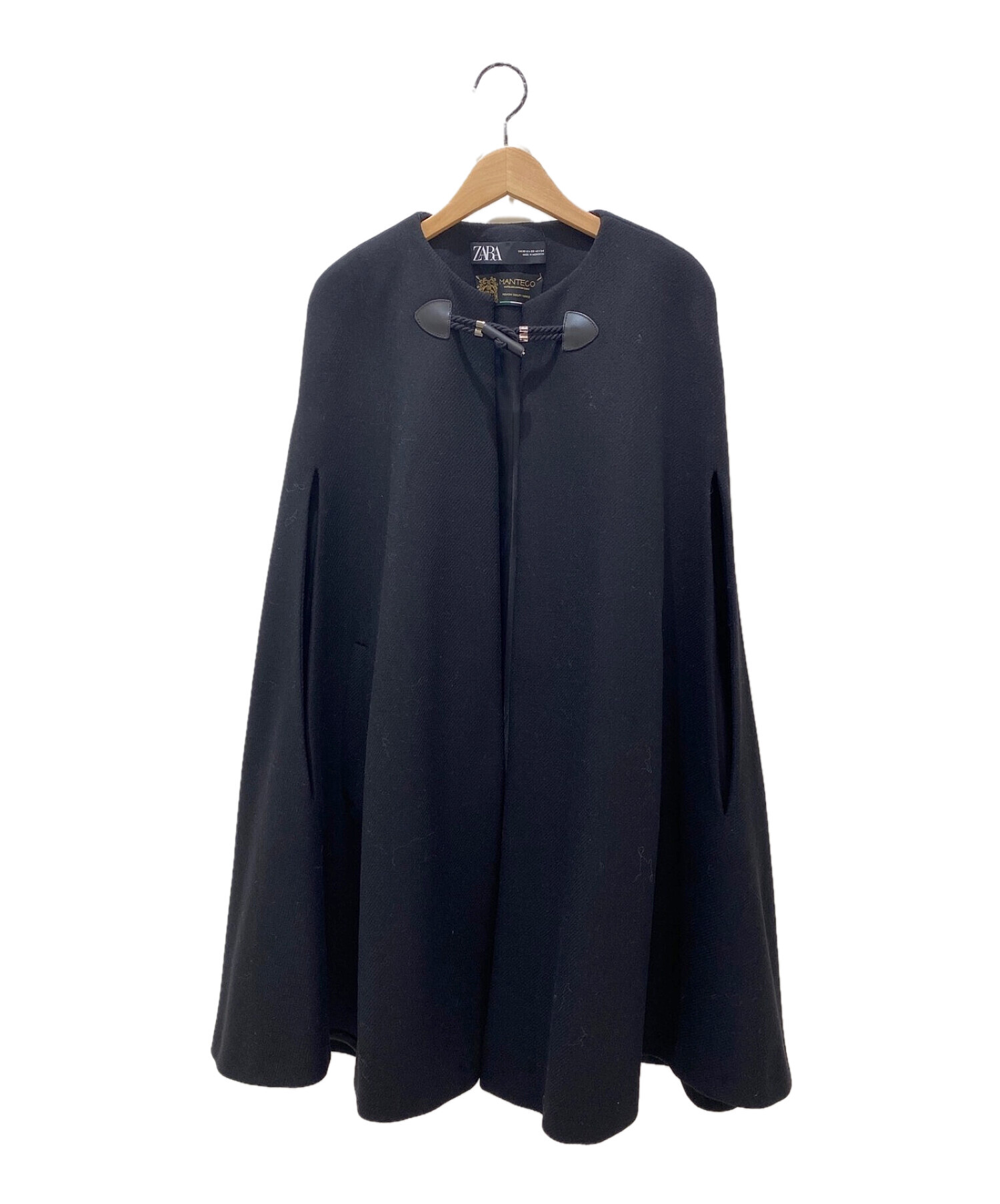 珍しい 美品 ZARA MANTECO ケープコート ブラック XS ジャケット 