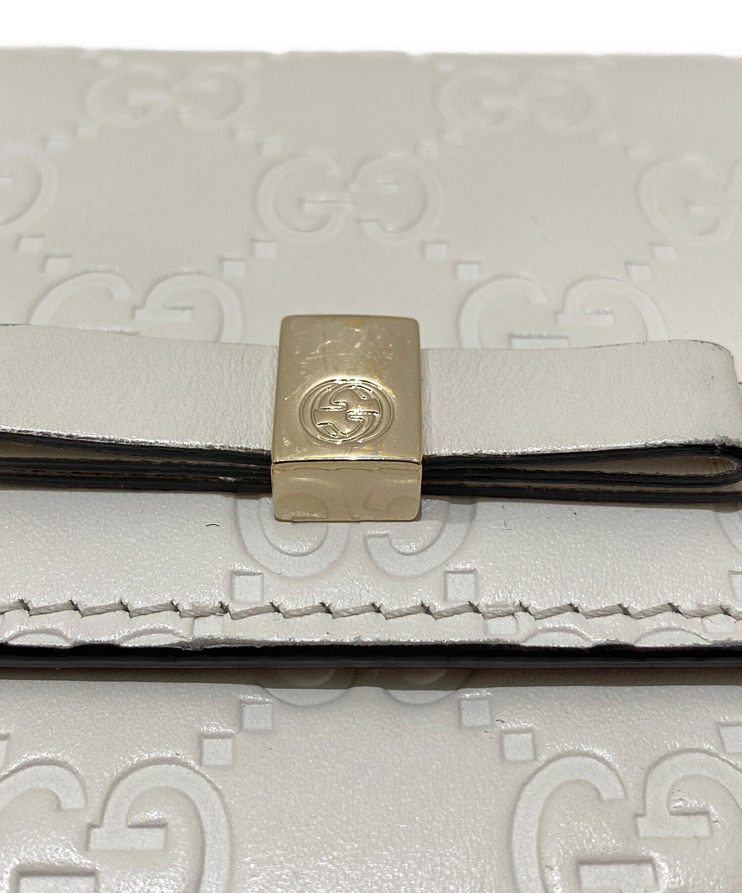 中古・古着通販】GUCCI (グッチ) グッチシマ長財布 アイボリー サイズ:-｜ブランド・古着通販 トレファク公式【TREFAC  FASHION】スマホサイト