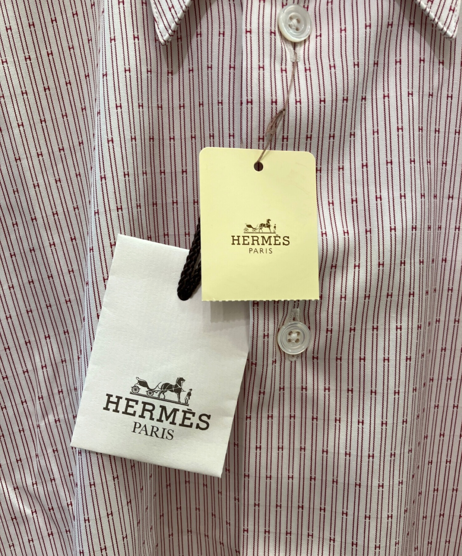 中古・古着通販】HERMES (エルメス) シャツ ホワイト×レッド サイズ:40｜ブランド・古着通販 トレファク公式【TREFAC  FASHION】スマホサイト