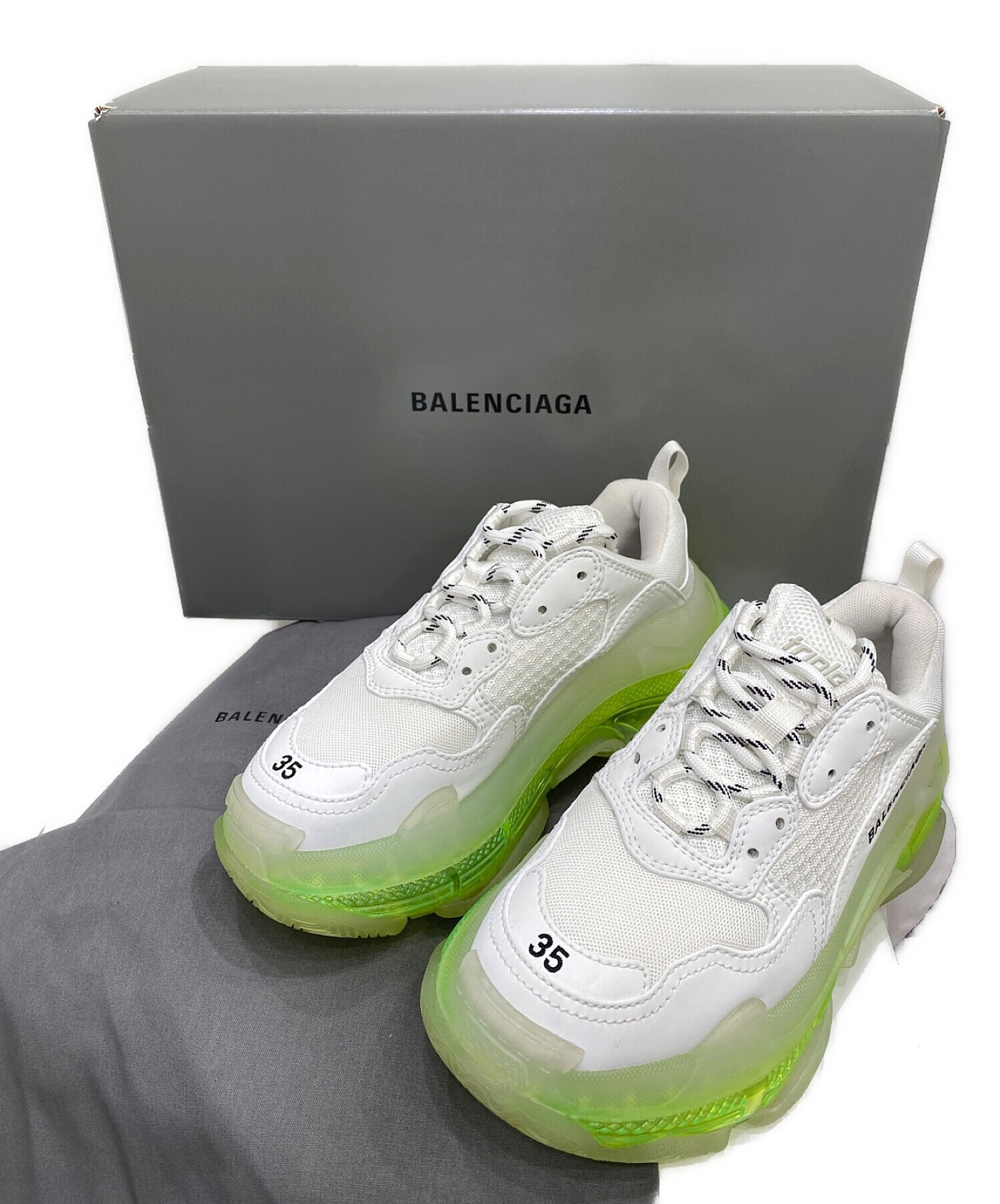 BALENCIAGA (バレンシアガ) トリプルS ホワイト×グリーン サイズ:23