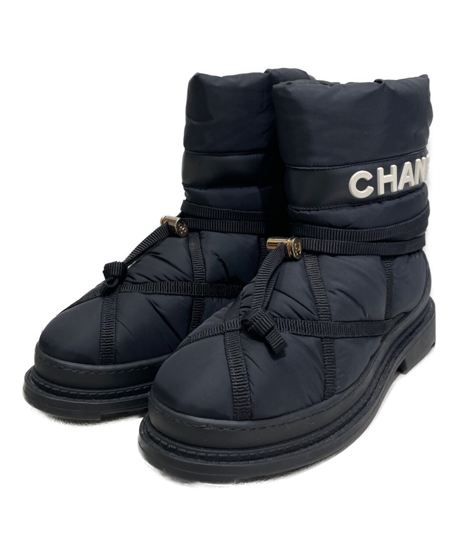 中古・古着通販】CHANEL (シャネル) スノーブーツ ブラック サイズ:36