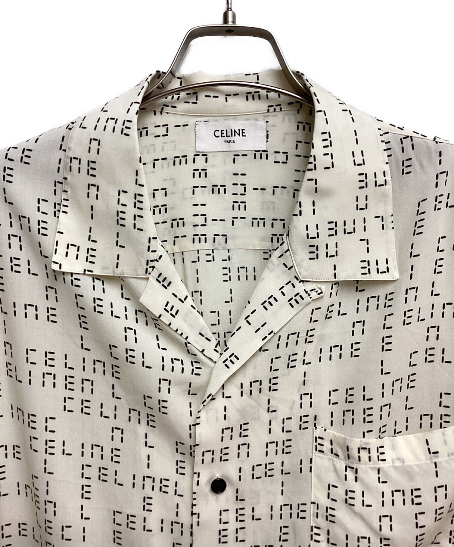 CELINE (セリーヌ) Digital Print Loose-Fit Hawaiian Sshirt　 （デジタルプリントルーズフィットハワイアンシャツ） アイボリー サイズ:37