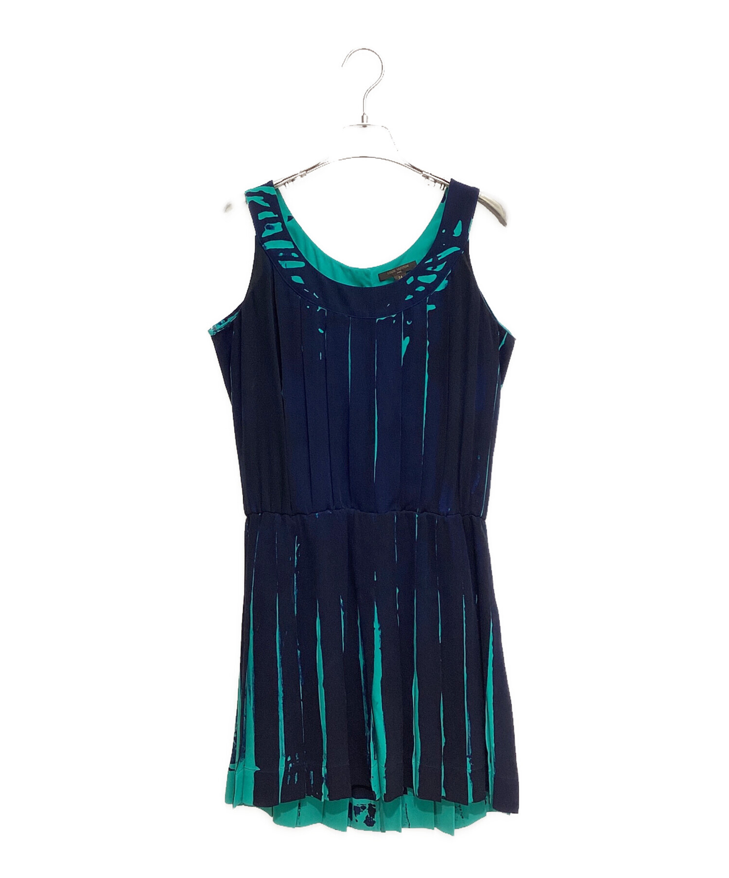 中古・古着通販】LOUIS VUITTON (ルイ ヴィトン) Design sleeveless dress（デザインノースリーブワンピース）  ネイビー×グリーン サイズ:34｜ブランド・古着通販 トレファク公式【TREFAC FASHION】スマホサイト