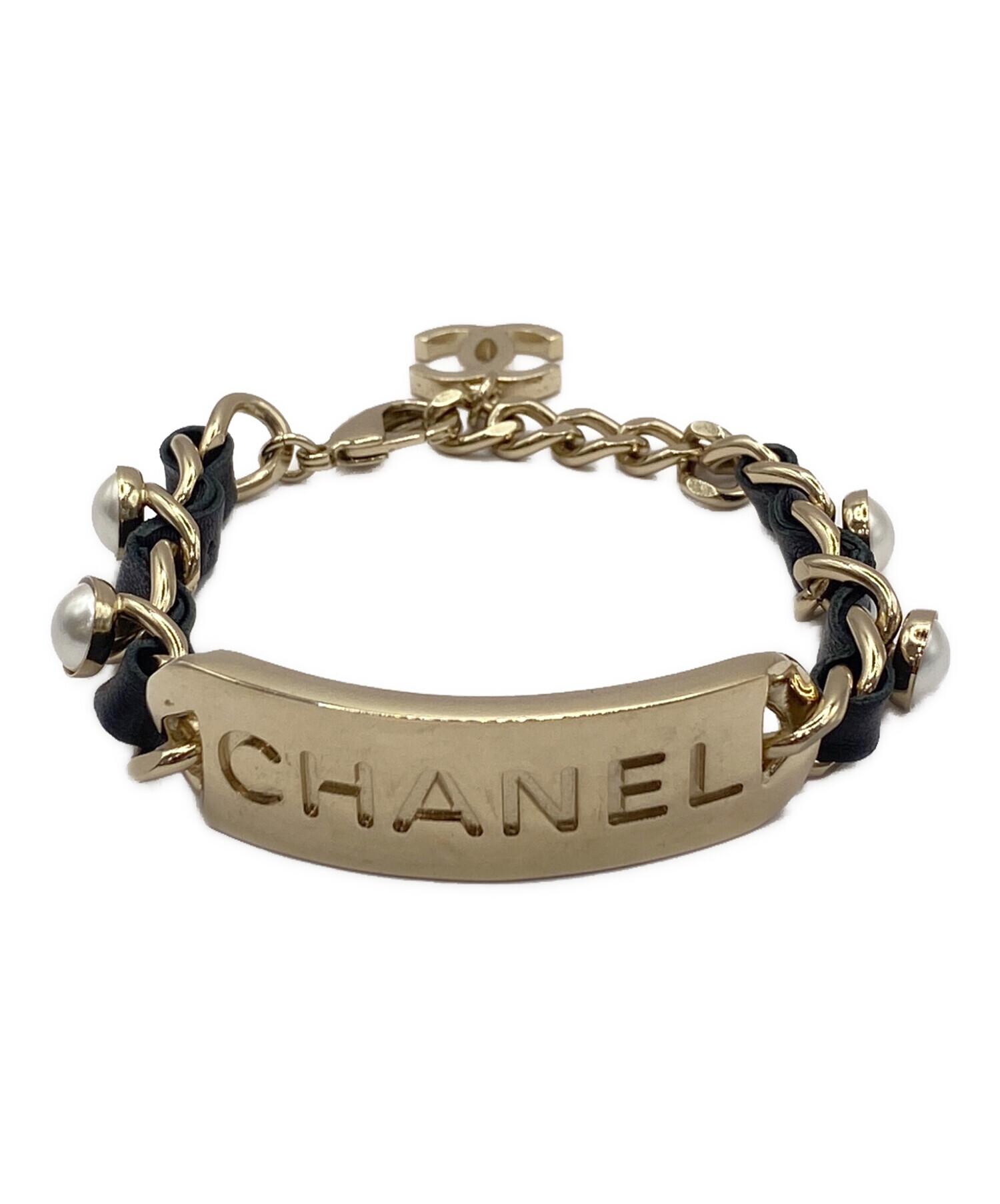 中古・古着通販】CHANEL (シャネル) パールチェーンブレスレット ゴールド×ブラック｜ブランド・古着通販 トレファク公式【TREFAC  FASHION】スマホサイト