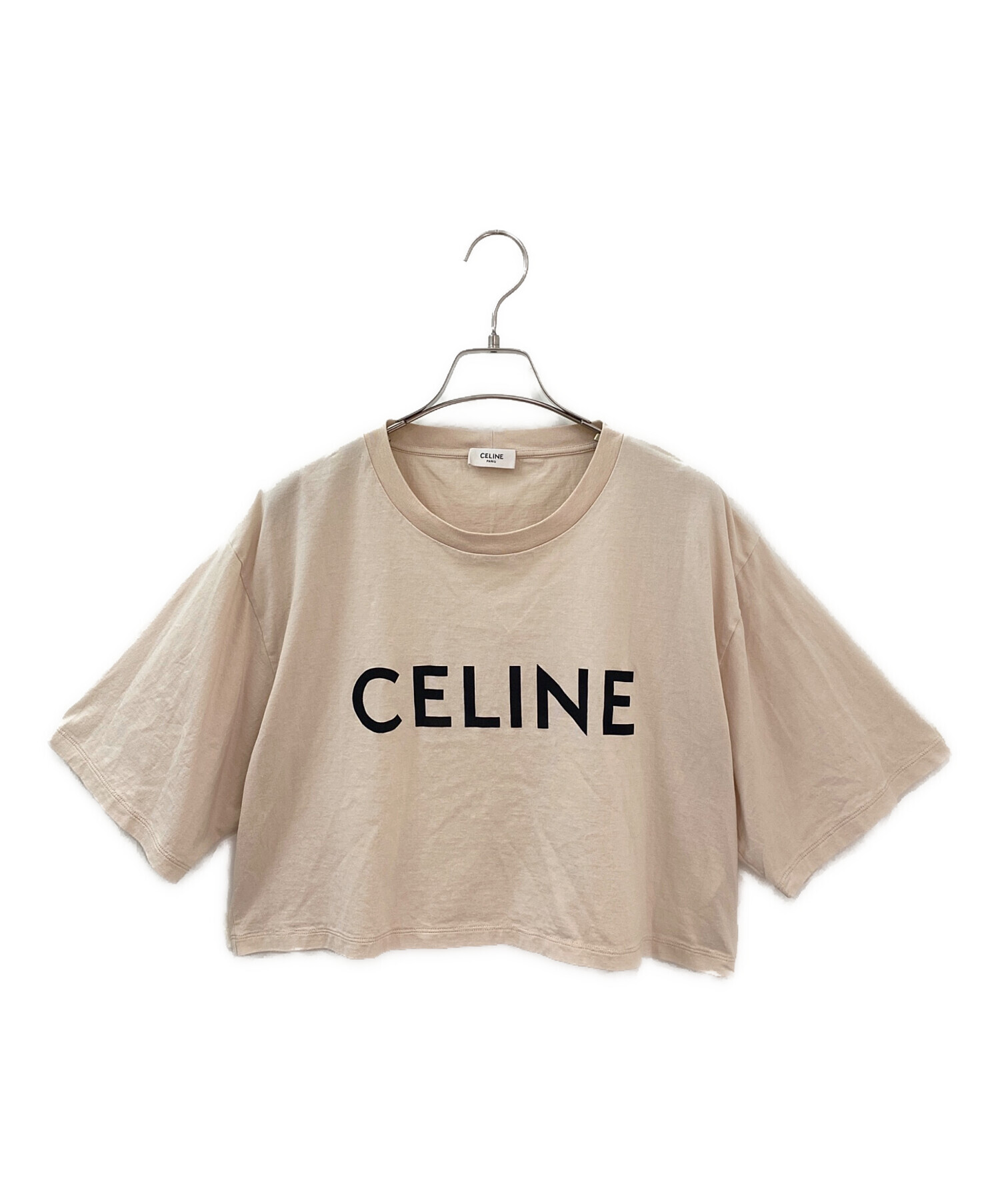 中古・古着通販】CELINE (セリーヌ) コットンクロップドロゴTシャツ アイボリー サイズ:１｜ブランド・古着通販 トレファク公式【TREFAC  FASHION】スマホサイト