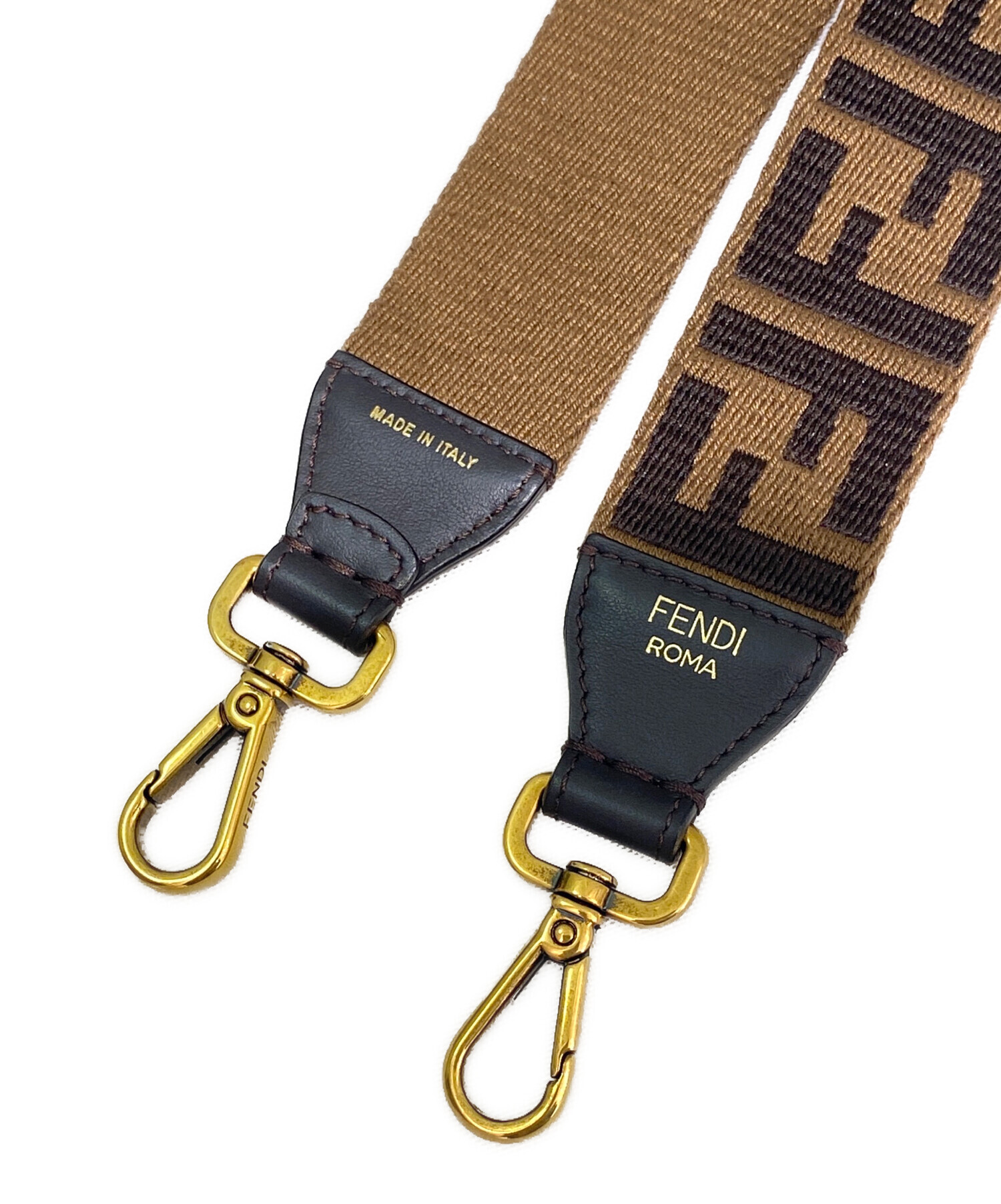 中古・古着通販】FENDI (フェンディ) ショルダーストラップ ブラウン×アンティークゴールド｜ブランド・古着通販 トレファク公式【TREFAC  FASHION】スマホサイト