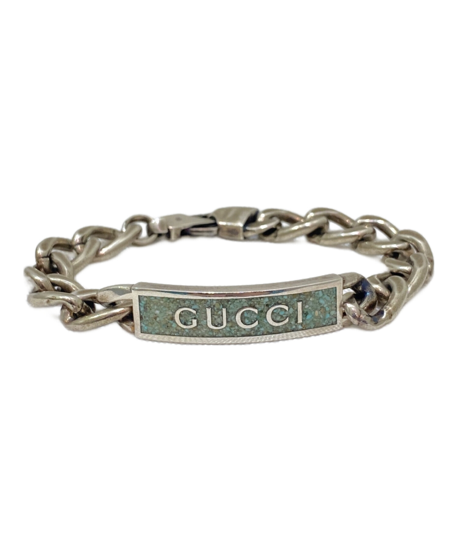 GUCCI (グッチ) ロゴプレートブレスレット サイズ:14cm