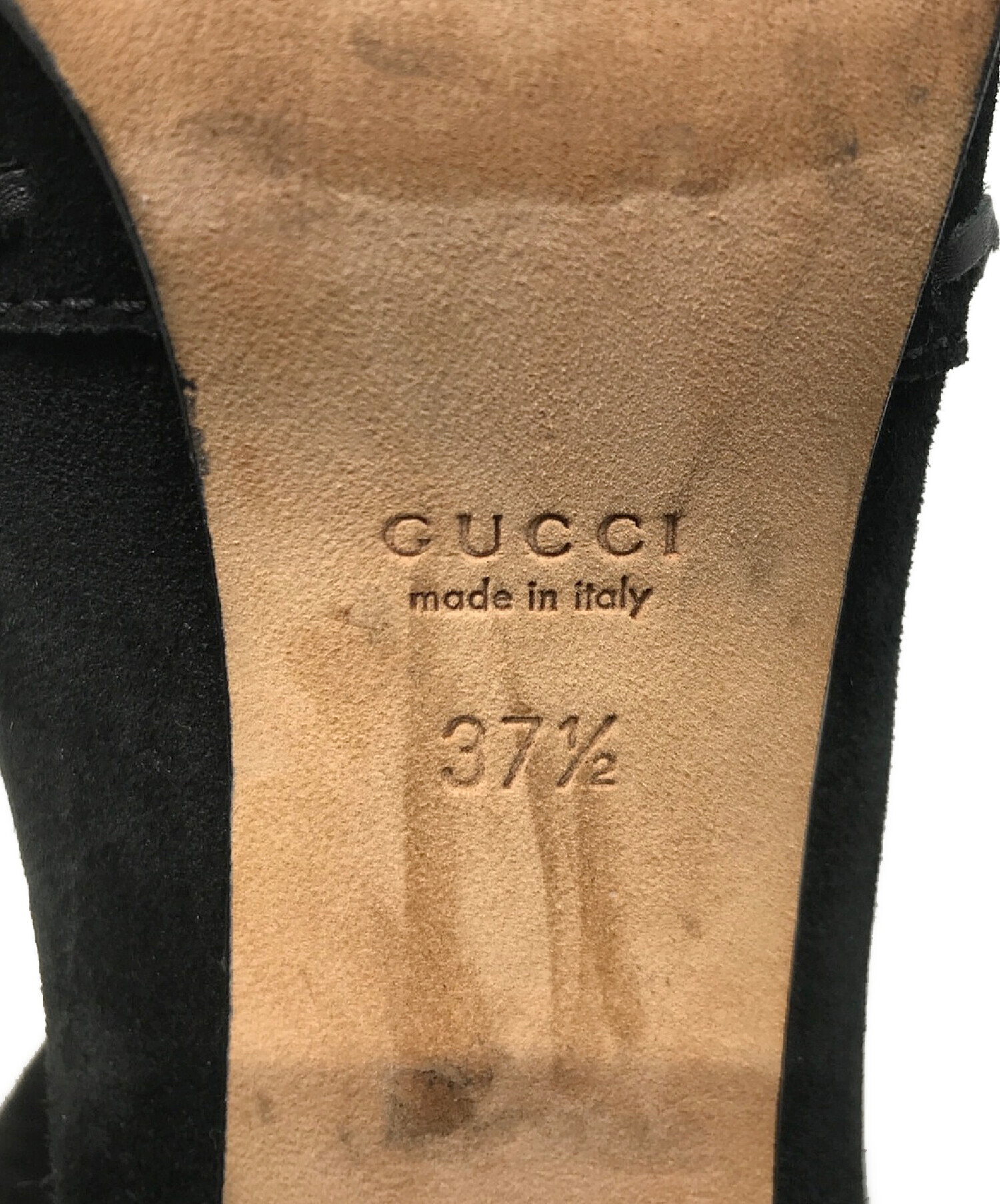 GUCCI (グッチ) バンブータッセル スエードブーツ ブラック サイズ:37 1/2