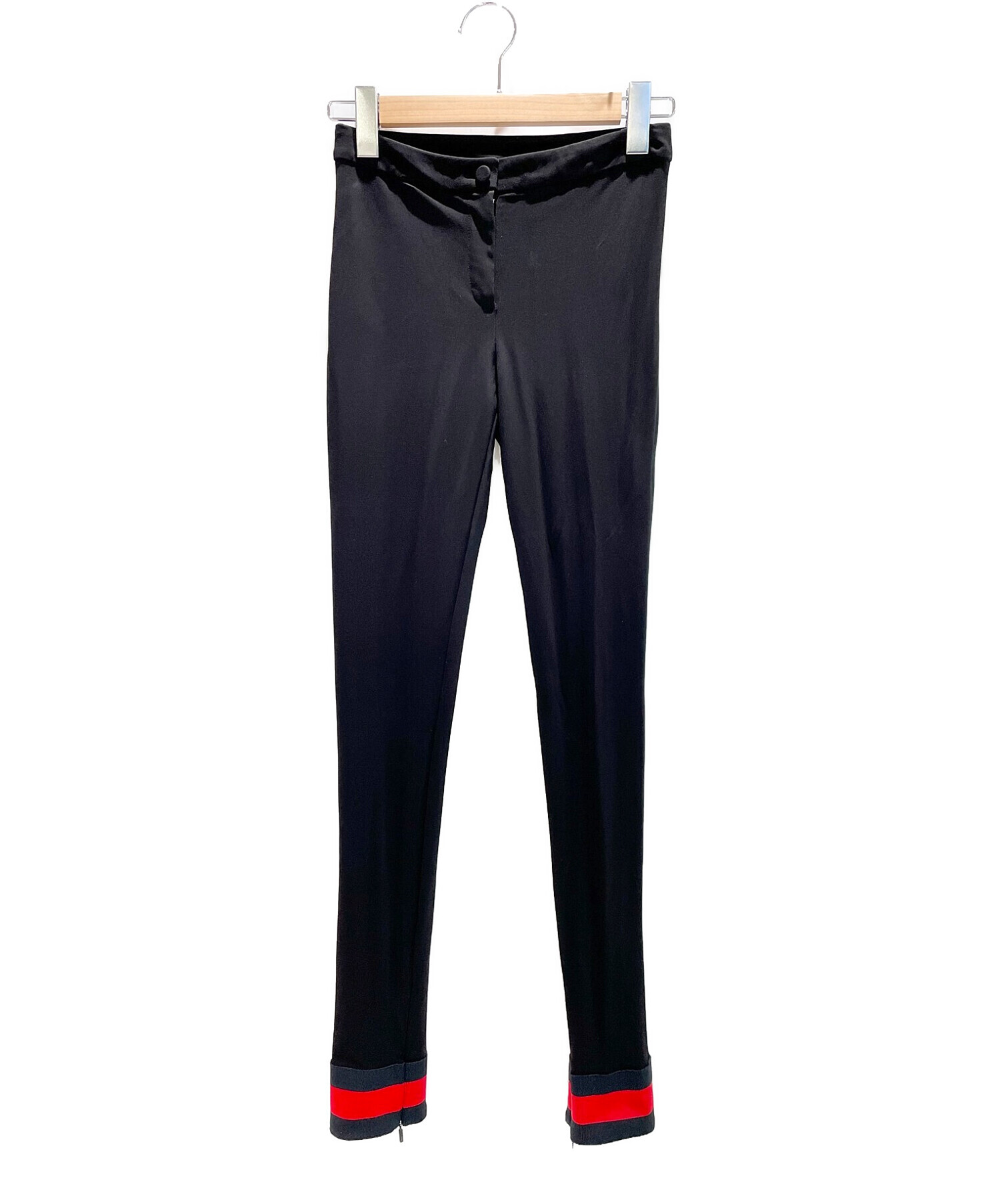 GUCCI (グッチ) TROUSERS WITH 'WEB' MOTIF ブラック サイズ:XS