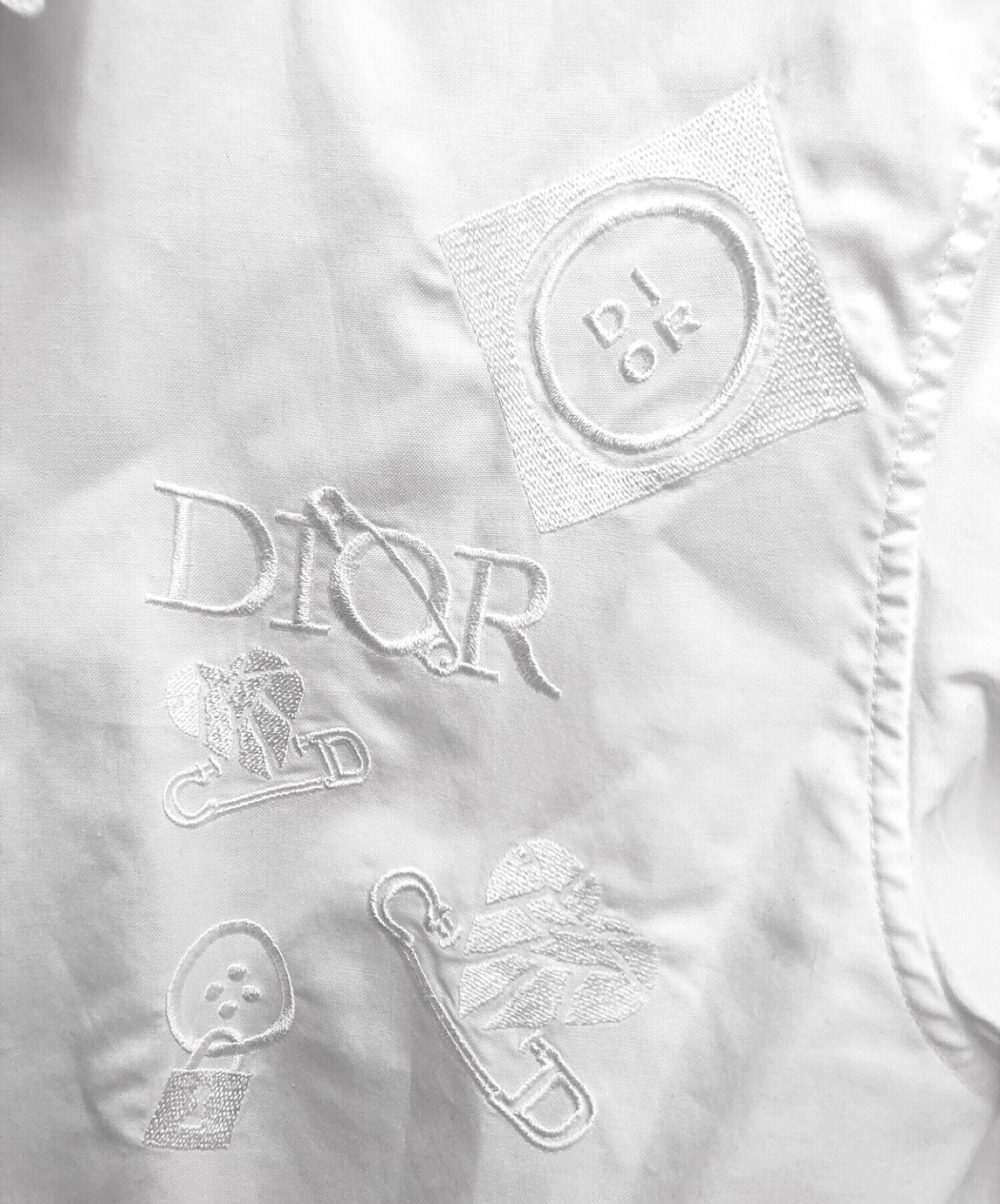 美品定価22万ディオールオム薔薇刺繍シャツ37 dior  homme