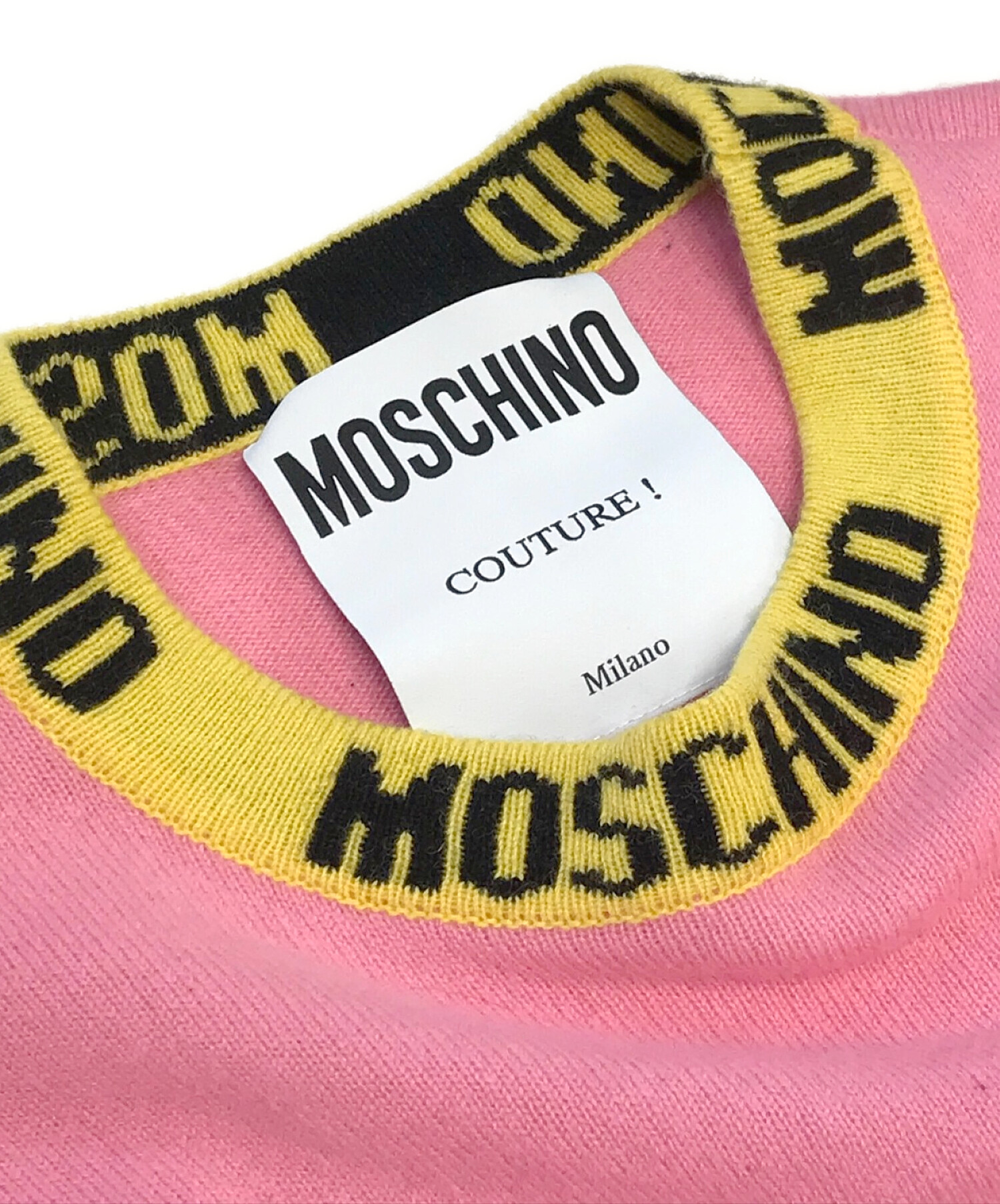新品未使用 モスキーノ MOSCHINO  コットンニット size44 ピンク