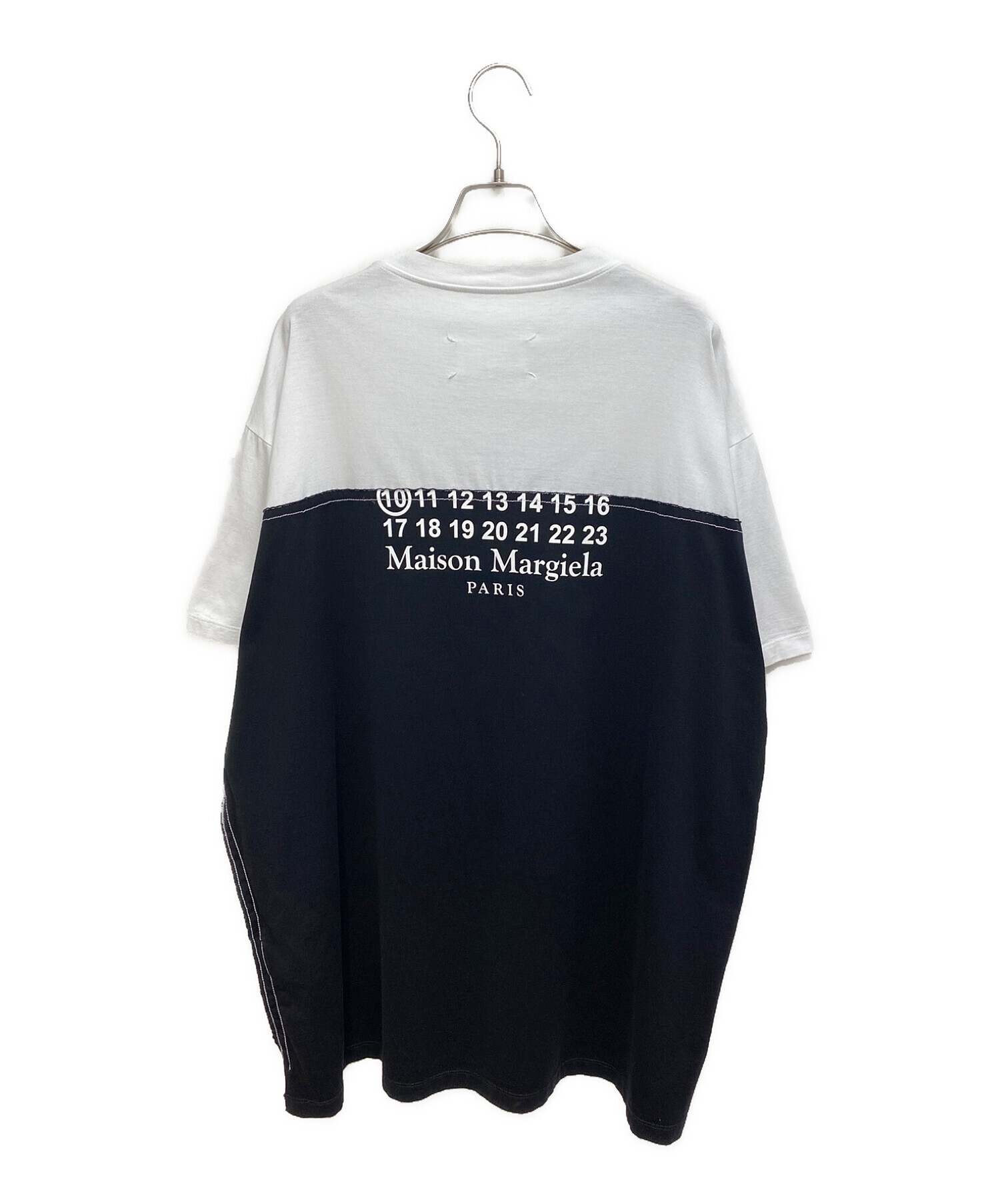 Maison Margiela (メゾンマルジェラ) ナンバーロゴTシャツ ホワイト×ブラック サイズ:48
