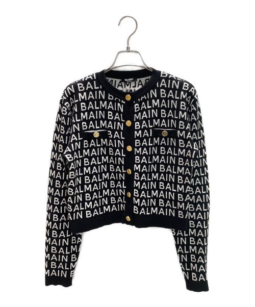 中古・古着通販】BALMAIN (バルマン) ロゴカーディガン ブラック