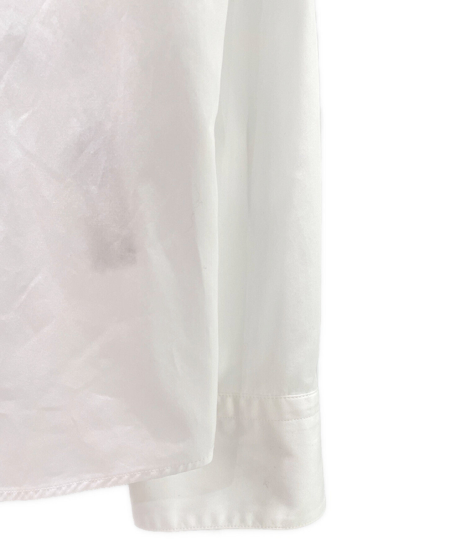 美品 エルメス HERMES シャツ ノーカラー ロングスリーブ リネン100％ トップス メンズ フランス製 40/15/3/4(M相当) ホワイト