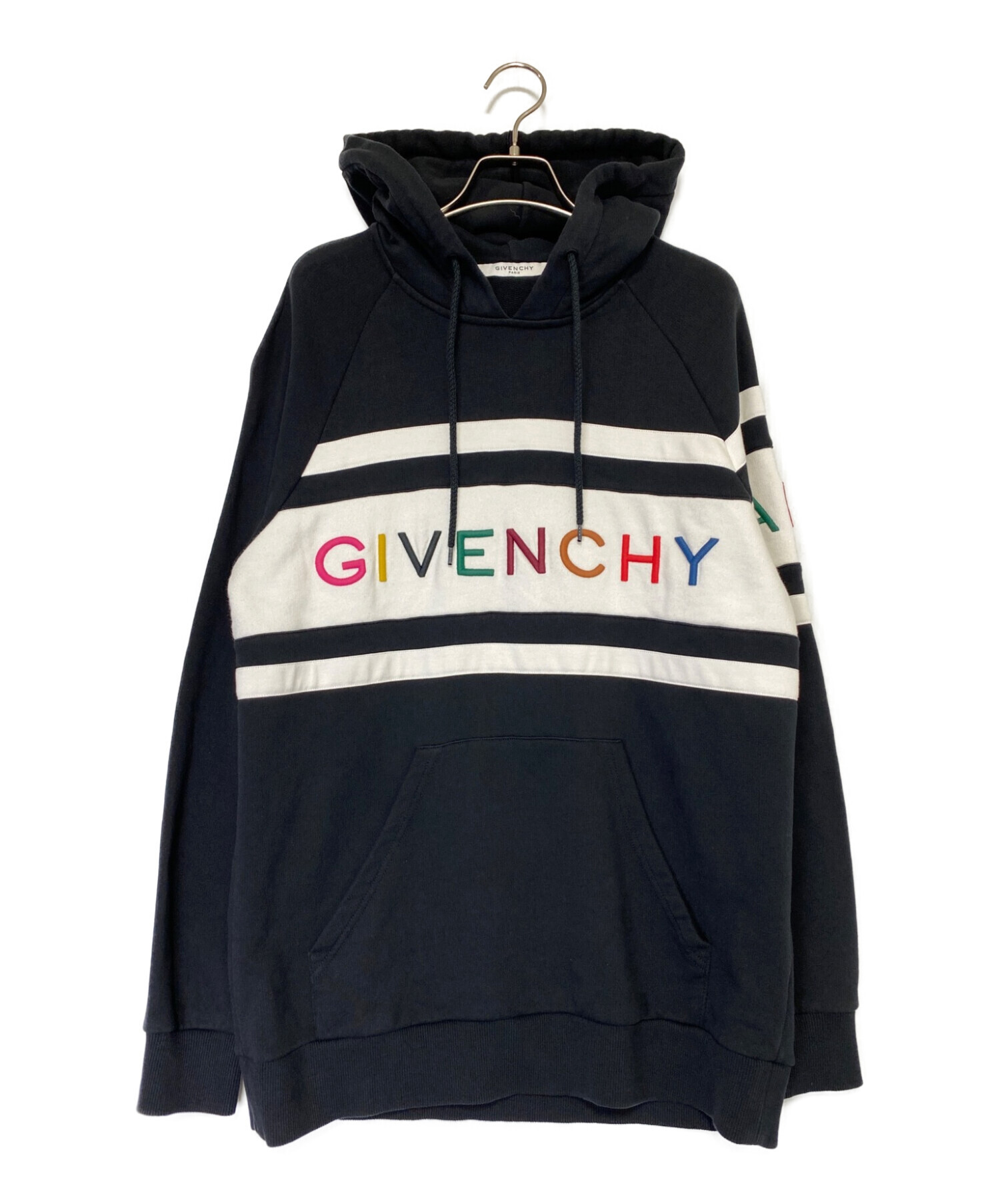 中古・古着通販】GIVENCHY (ジバンシィ) ロゴボーダーパーカー