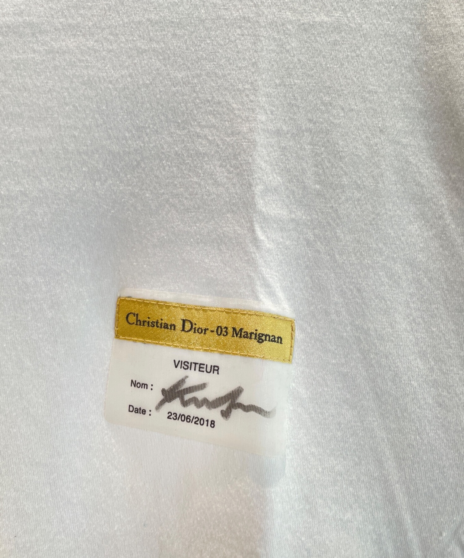 ファッションディオールオム dior homme Tシャツ ビジターパッチ サイン入