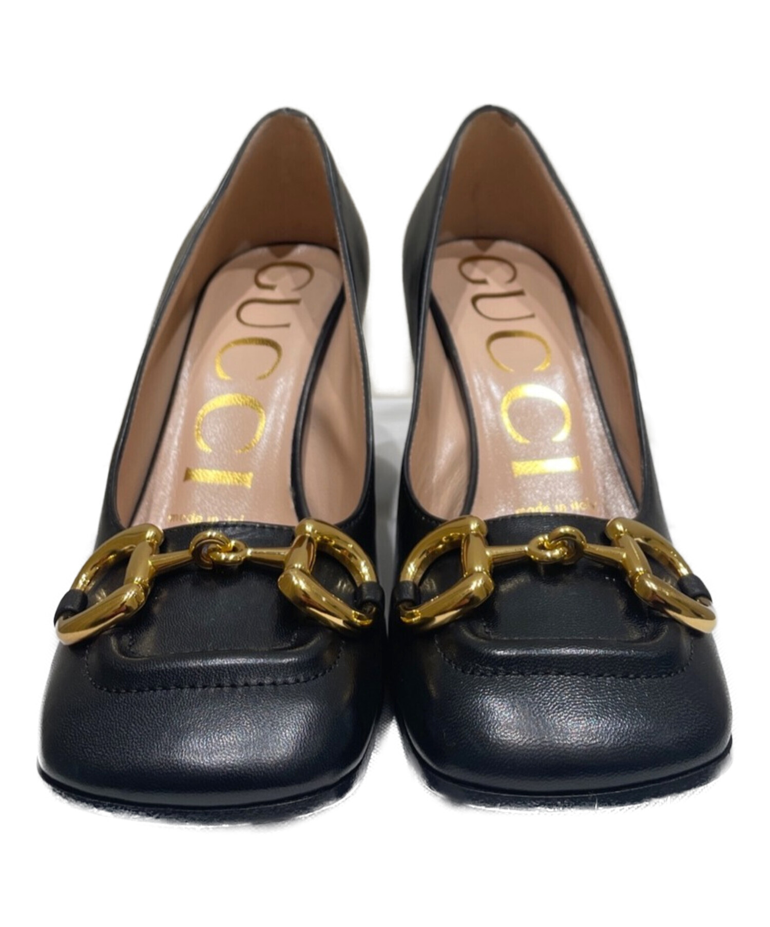 中古・古着通販】GUCCI (グッチ) ホースビットスクエアトゥパンプス