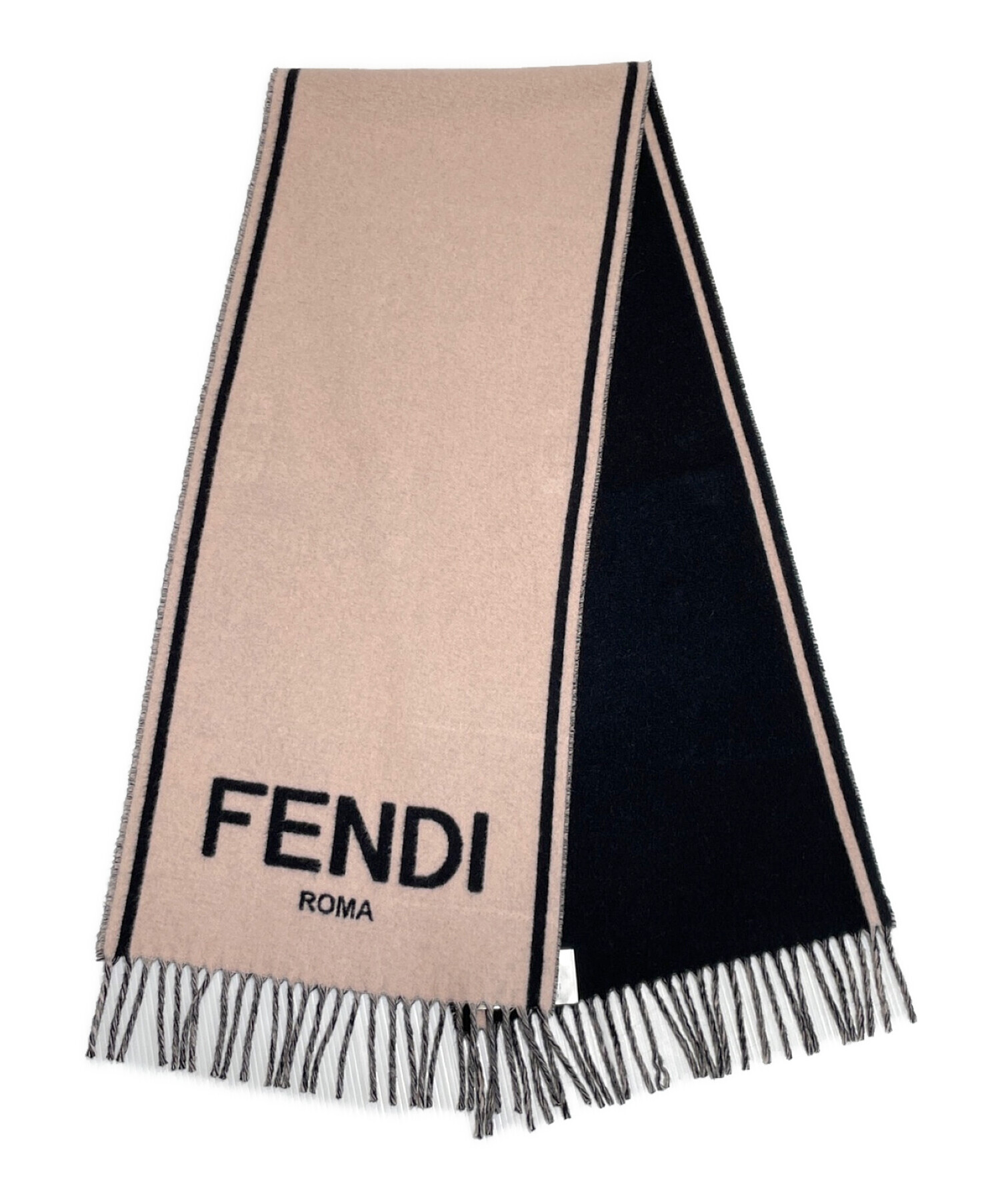 FENDI (フェンディ) カシミヤロゴマフラー ピンク