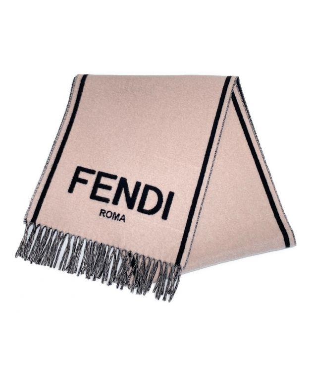 FENDI (フェンディ) カシミヤロゴマフラー ピンク